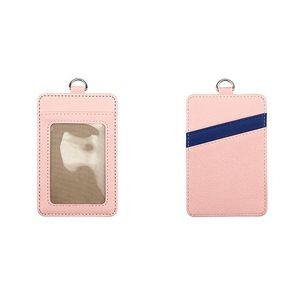 Lanyard Dual Colored 3 Pockets PU Leather Card Holder 9