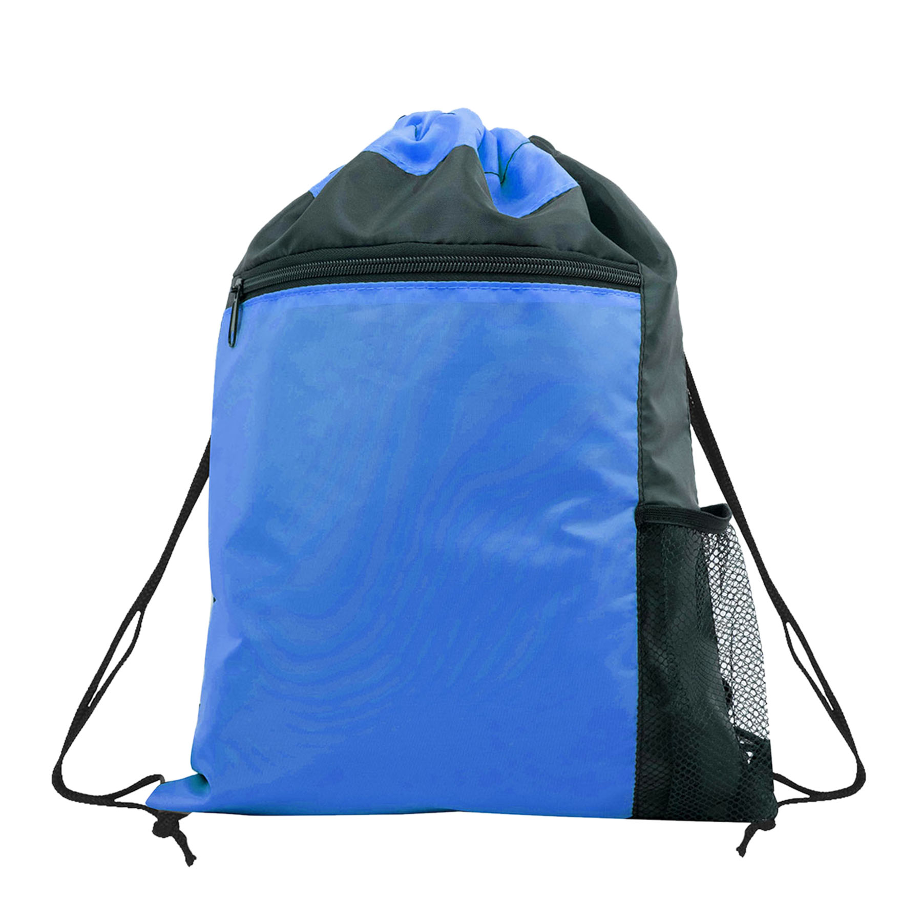 Color Block Drawstring Backpack w/Side Mesh Pocket 10
