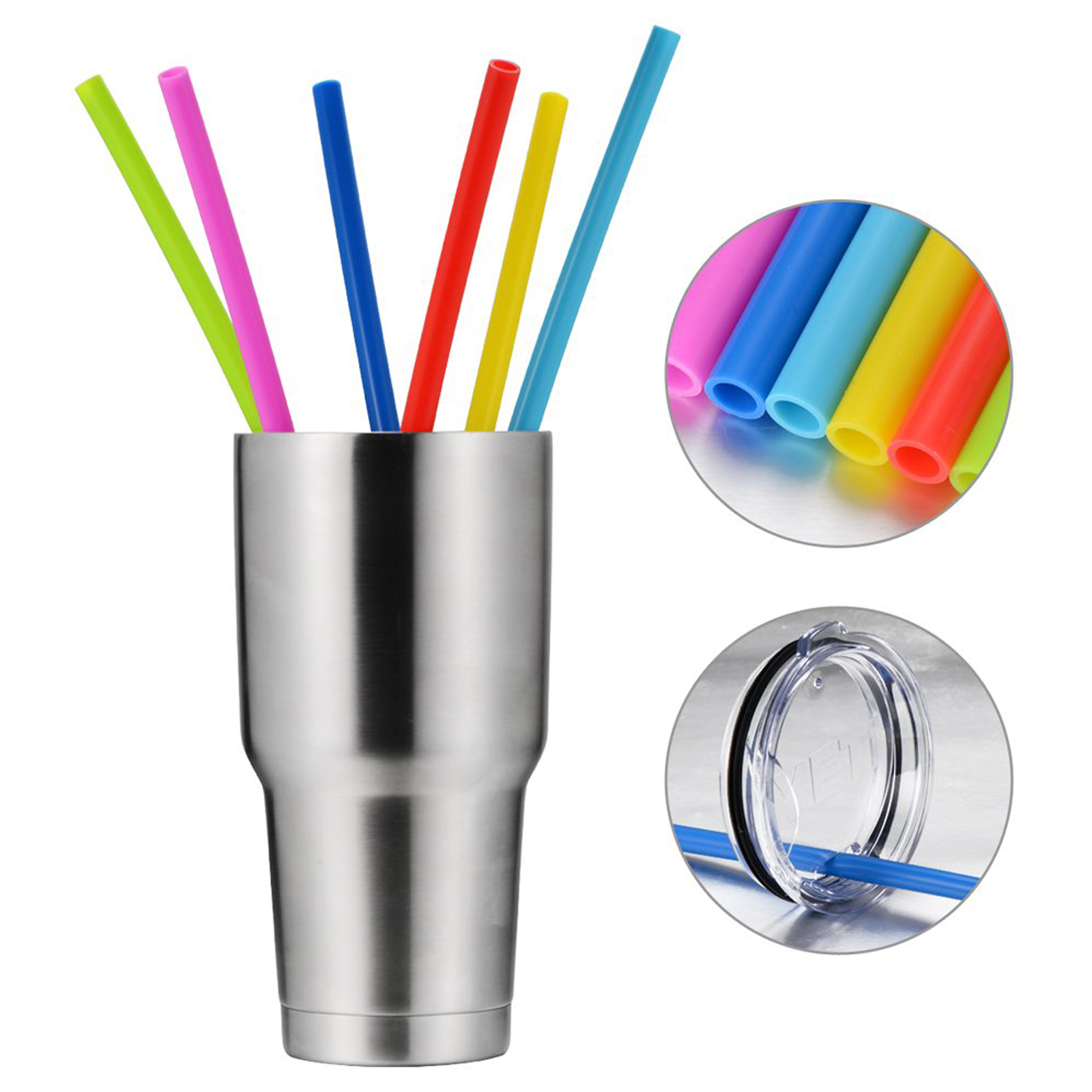 Silicone Straw With Keychain Case 3