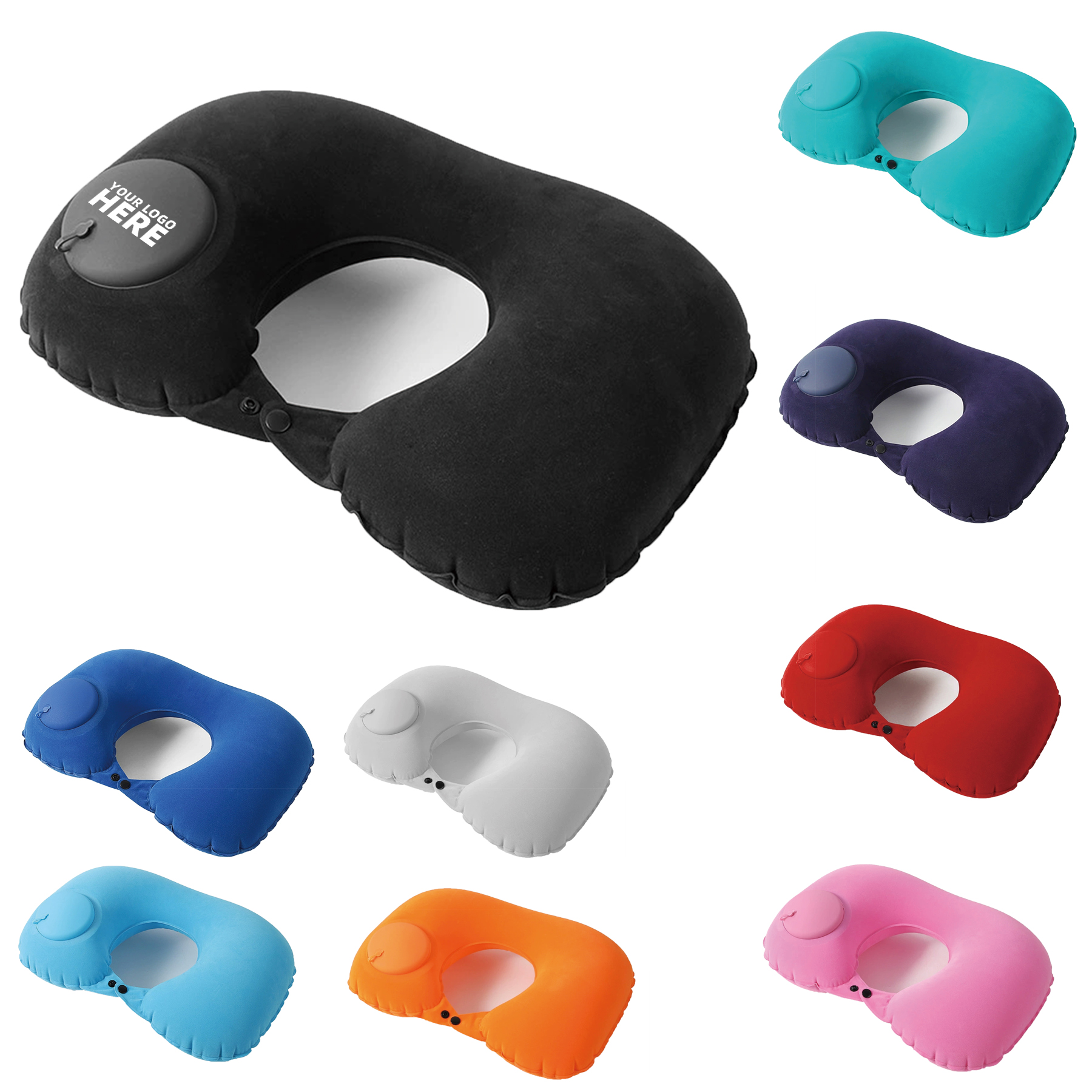 Press Inflatable U-shaped Travel Neck Pillow 1
