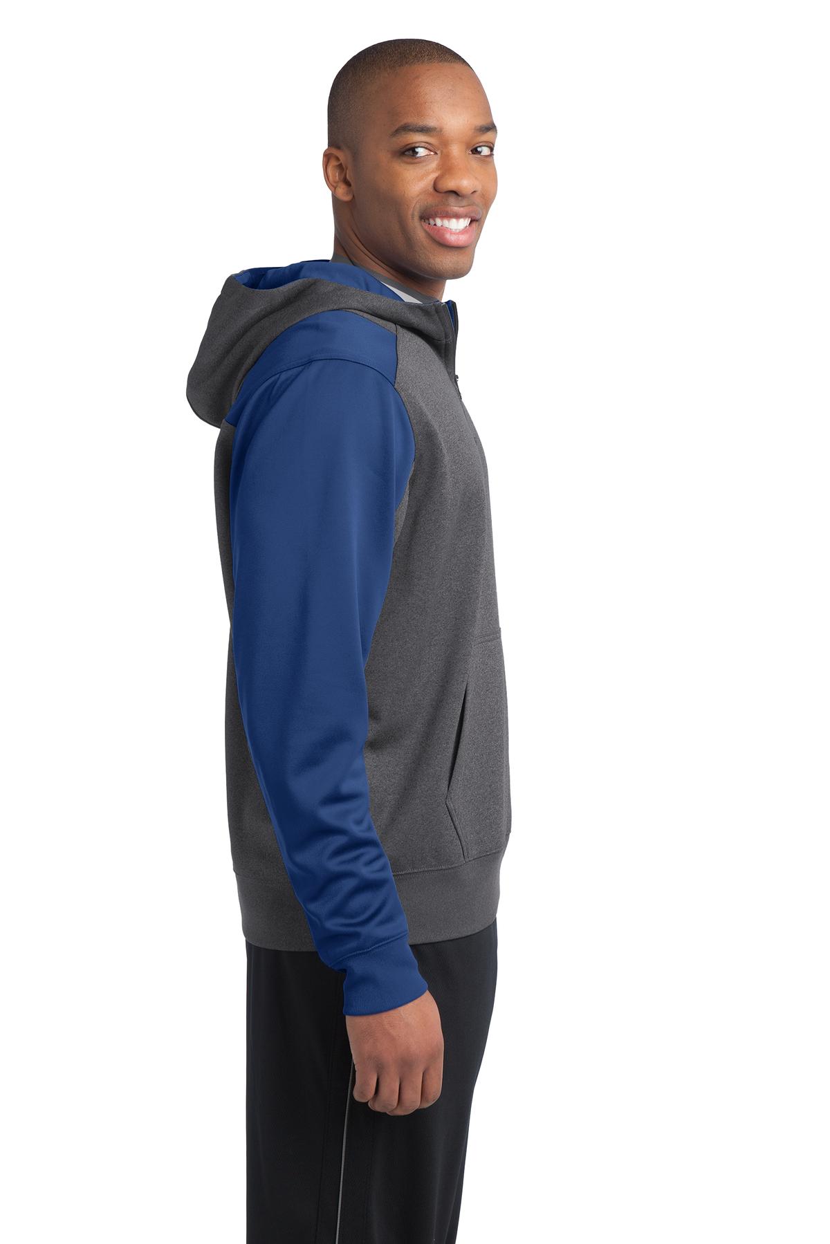 Sport-Tek Tech Fleece Colorblock 1/4-Zip Hooded Sweatshirt. ST249, custom hoodie or sweatshirt with logo imprint 38