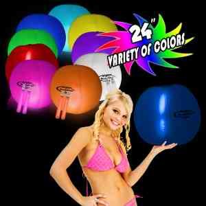 Translucent 24" Inflatable Beach Ball with Glow light Sticks 9