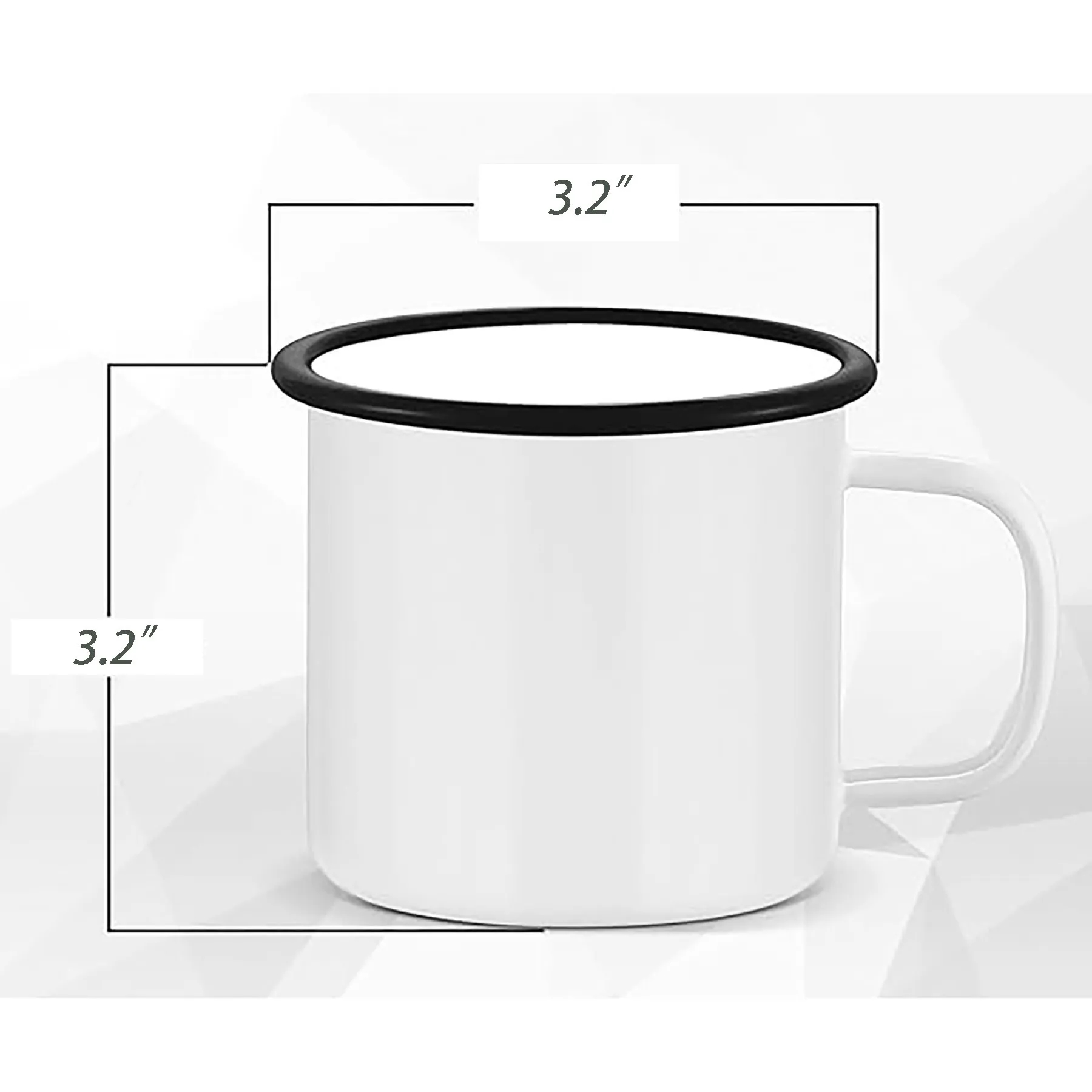 12oz White Enamel Mug 4