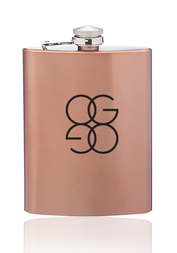 8 oz. Copper Coated Gran Torino Hip Flasks 1