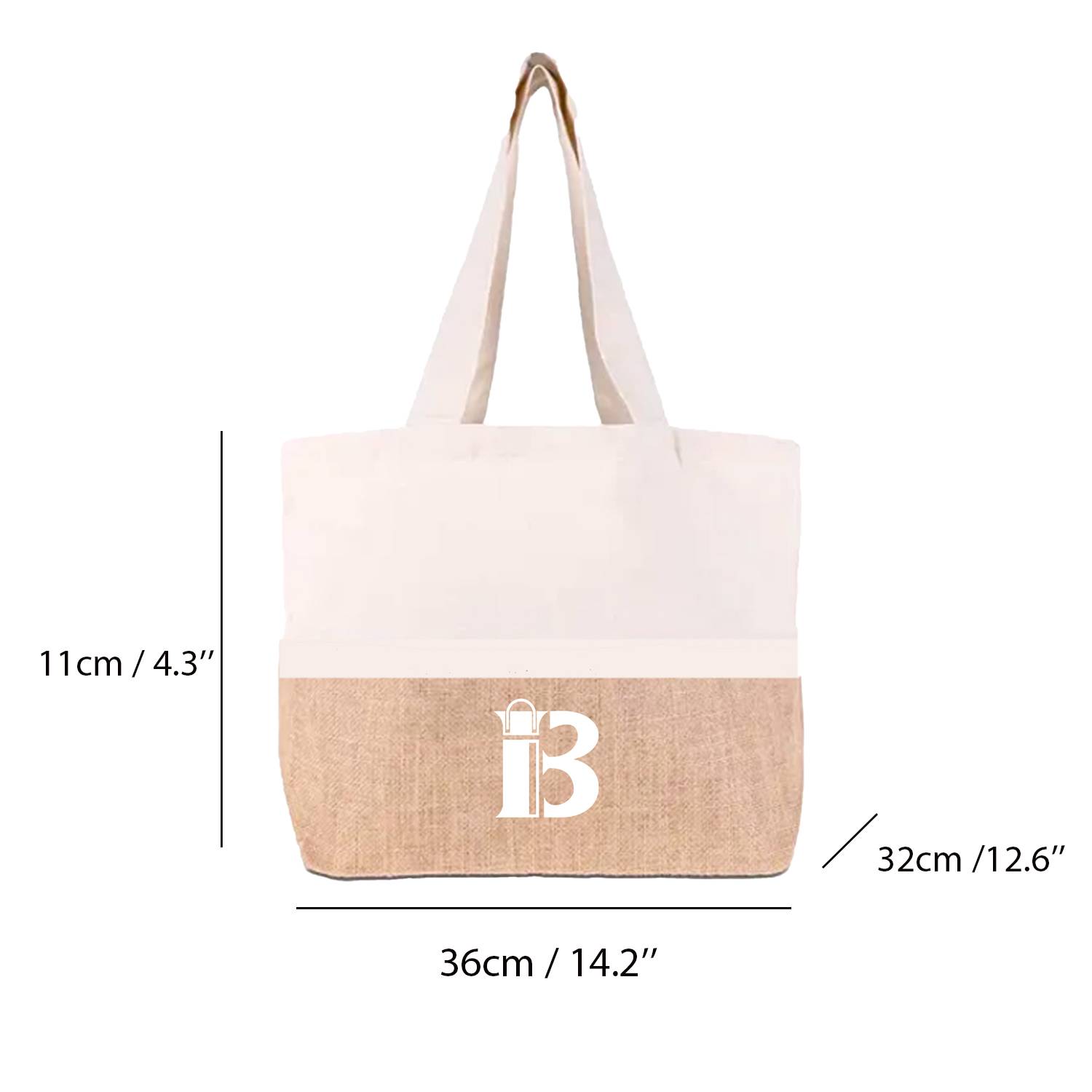 Large Canvas Tote Bag w/ Handle, custom tote bag with logo imprint 6