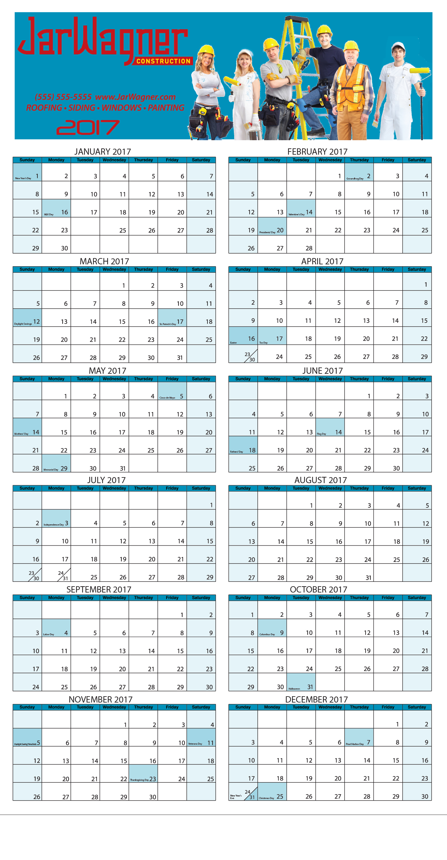 Wall Calendar: Jumbo Size Year-At-A-Glance, Dry Eraser Friendly, 4-Color Custom Graphics Included 2