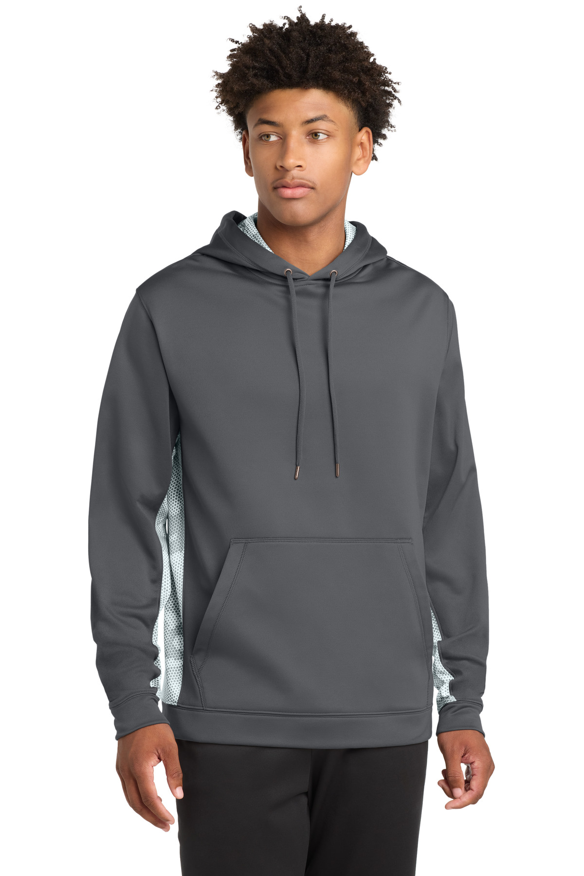 Sport-Tek Sport-Wick CamoHex Fleece Colorblock Hooded Pullover. ST239, custom hoodie or sweatshirt with logo imprint 19