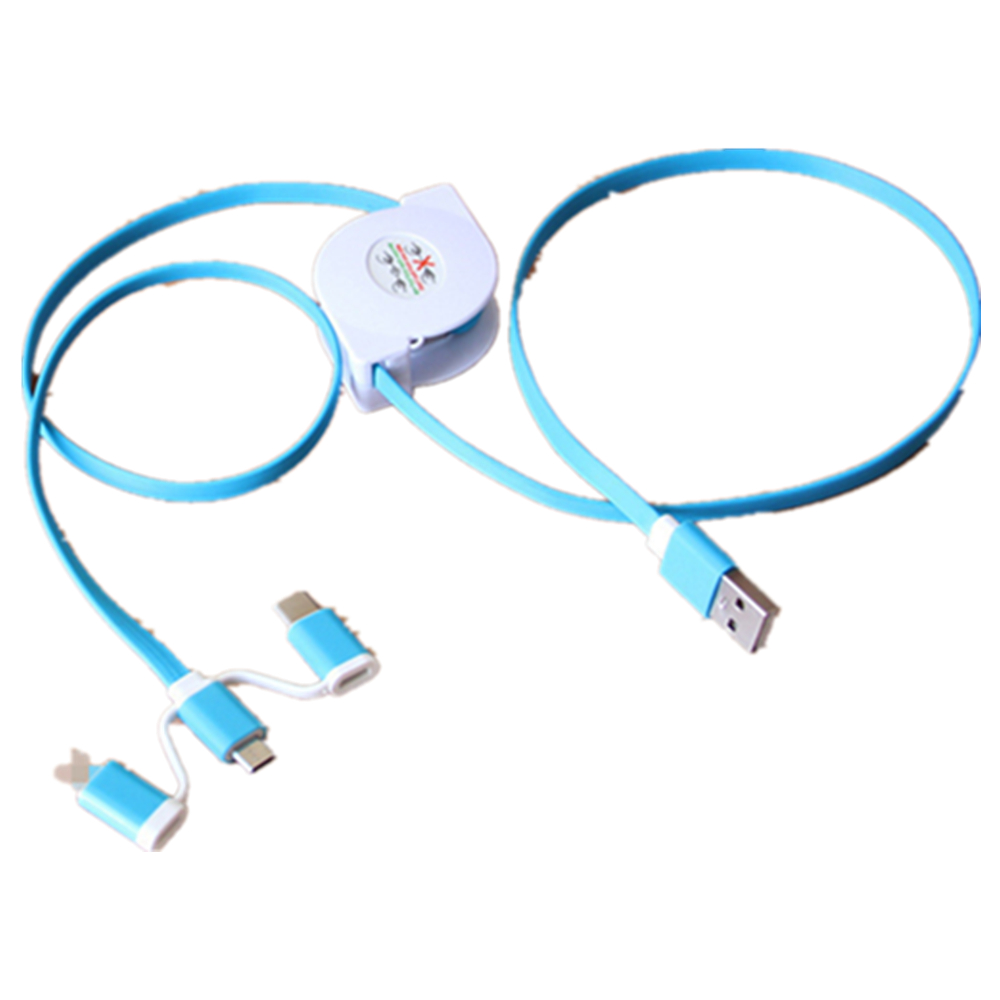 3-in-1 Retractable Fabric Charge-It Cable 4