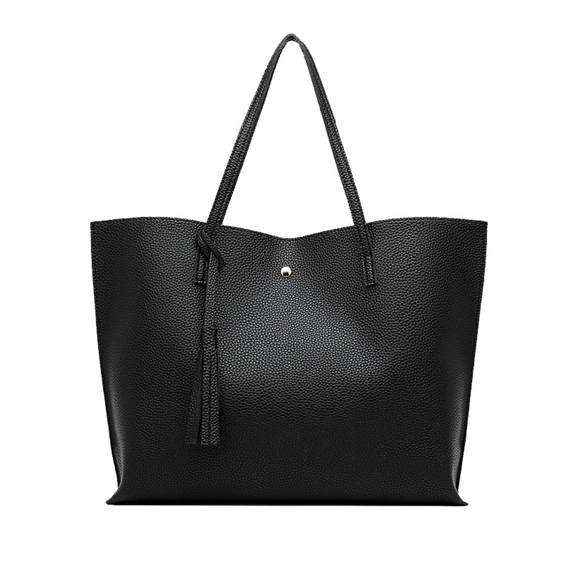 Women PU Leather Tassel Tote Bag 1