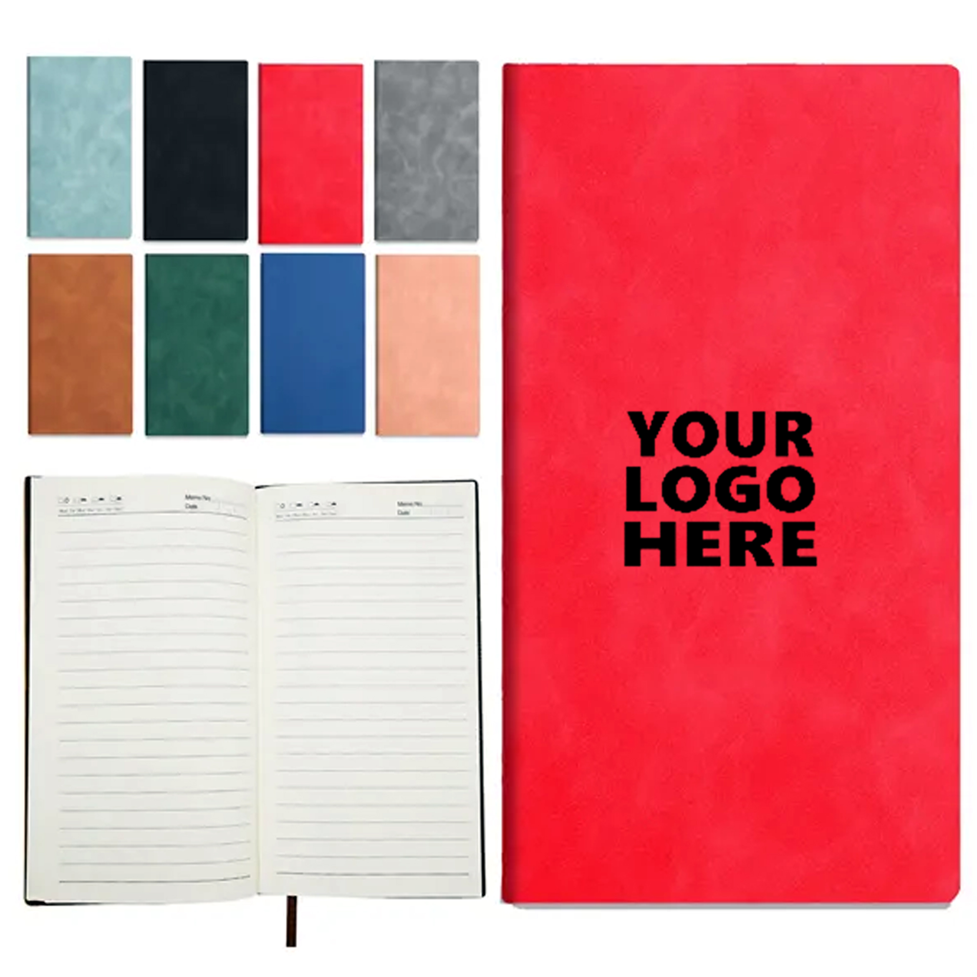 Pocket-Size PU Leather Notebook with Bookmarks 3