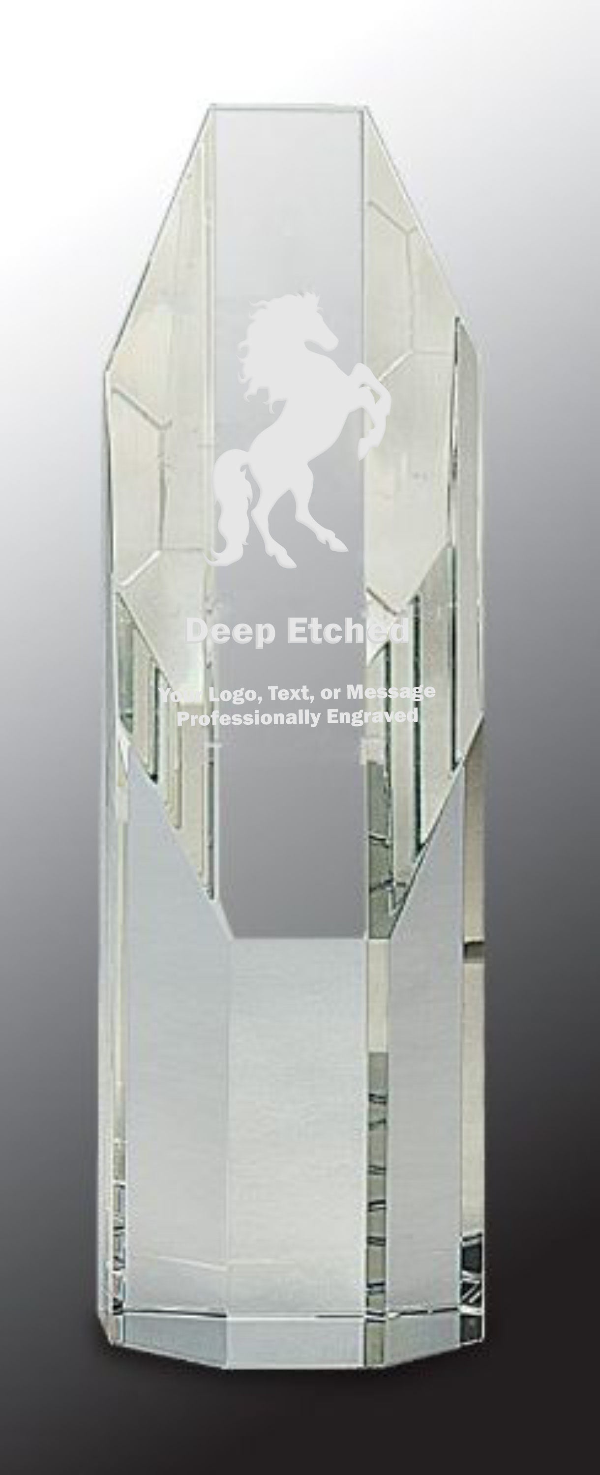 7 1/2" Clear Octagon Slant-Top Crystal Tower Award