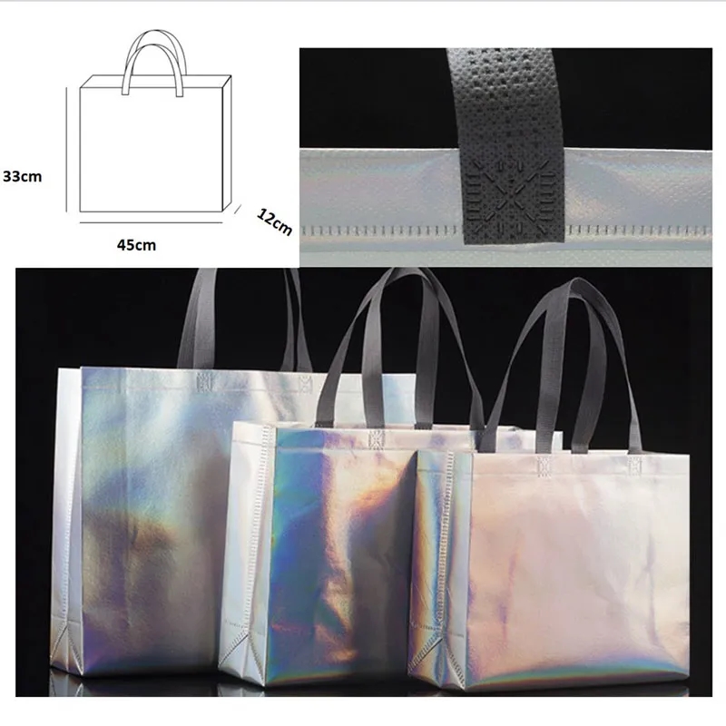 Iridescent Large Gift Bag Glossy Tote 1
