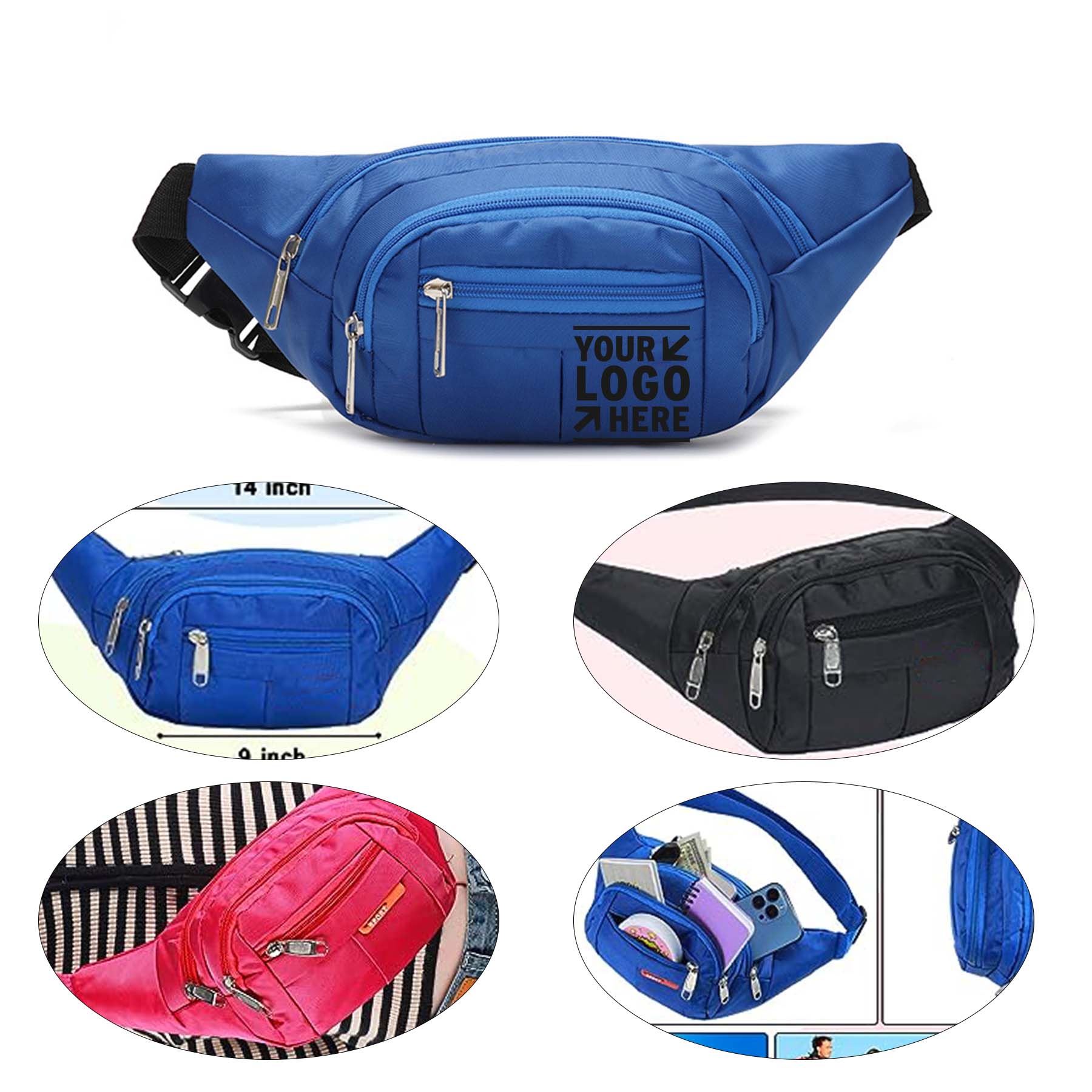 Women Men Waterproof Travel Outdoor Fanny Pack Crossbody Waist Bag