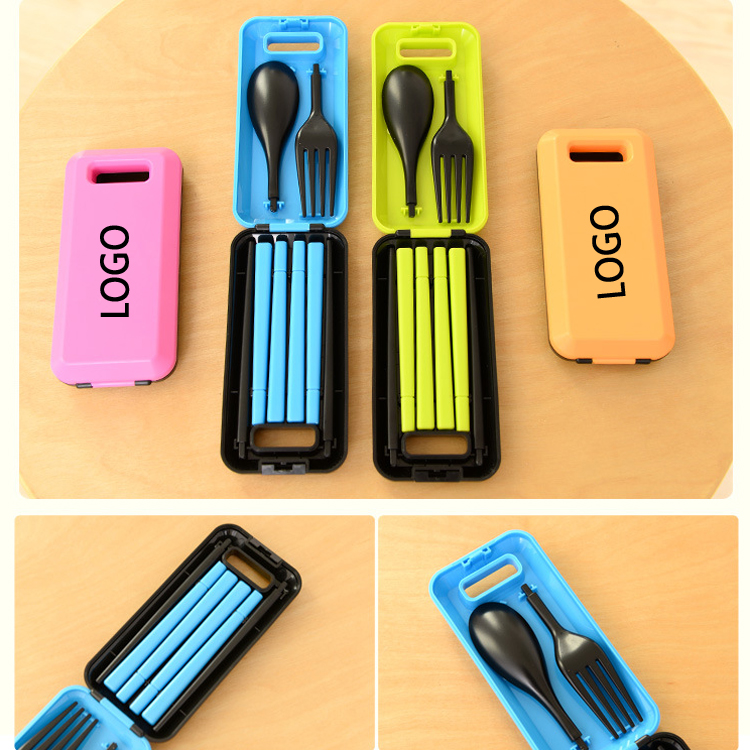 3 Pieces Fork Spoon Chopsticks Flatware Set 9