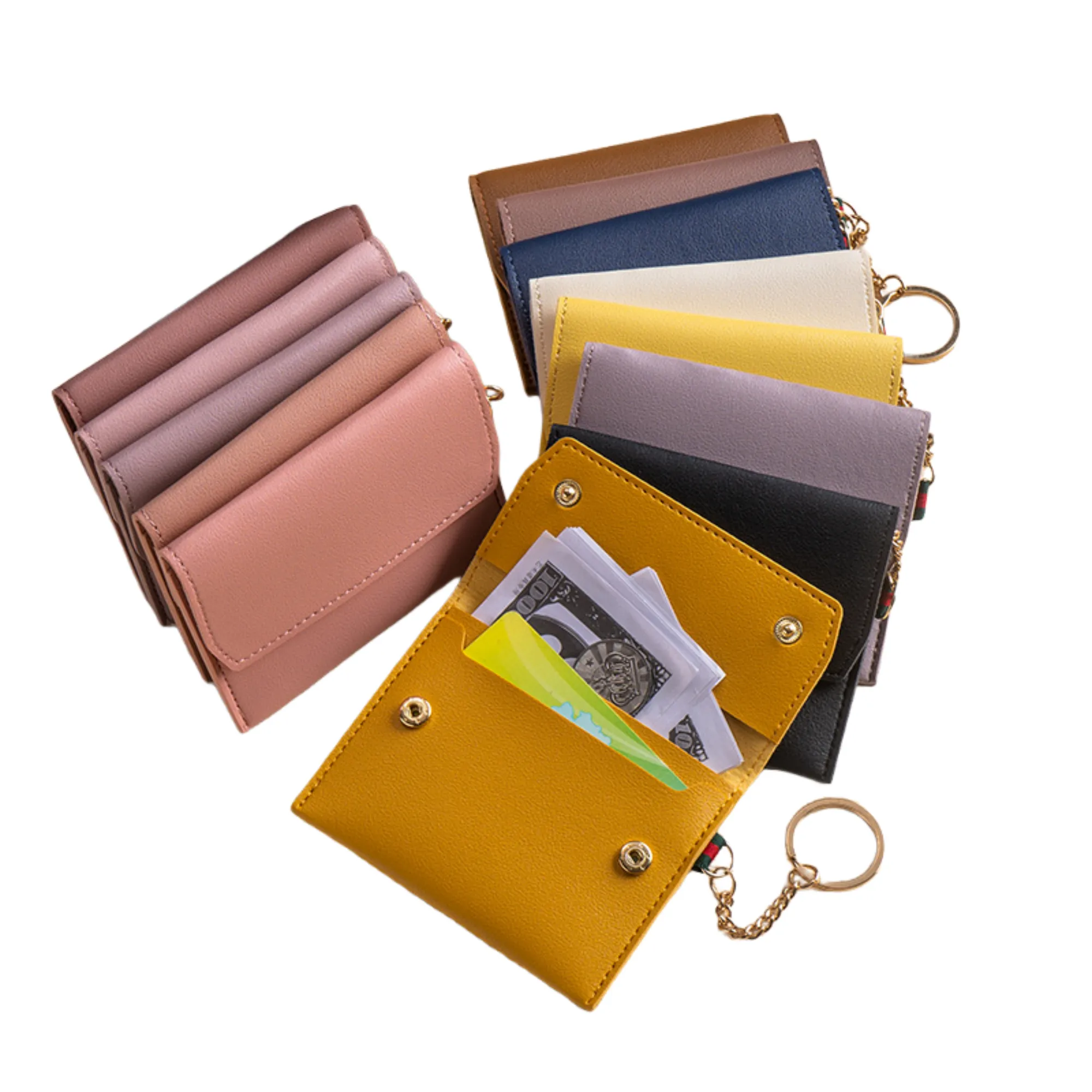 Mini Wallet Keychain Integrated ID Card Holder 10