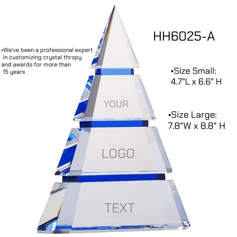 Crystal Pyramid Trophy Award Supplier 8