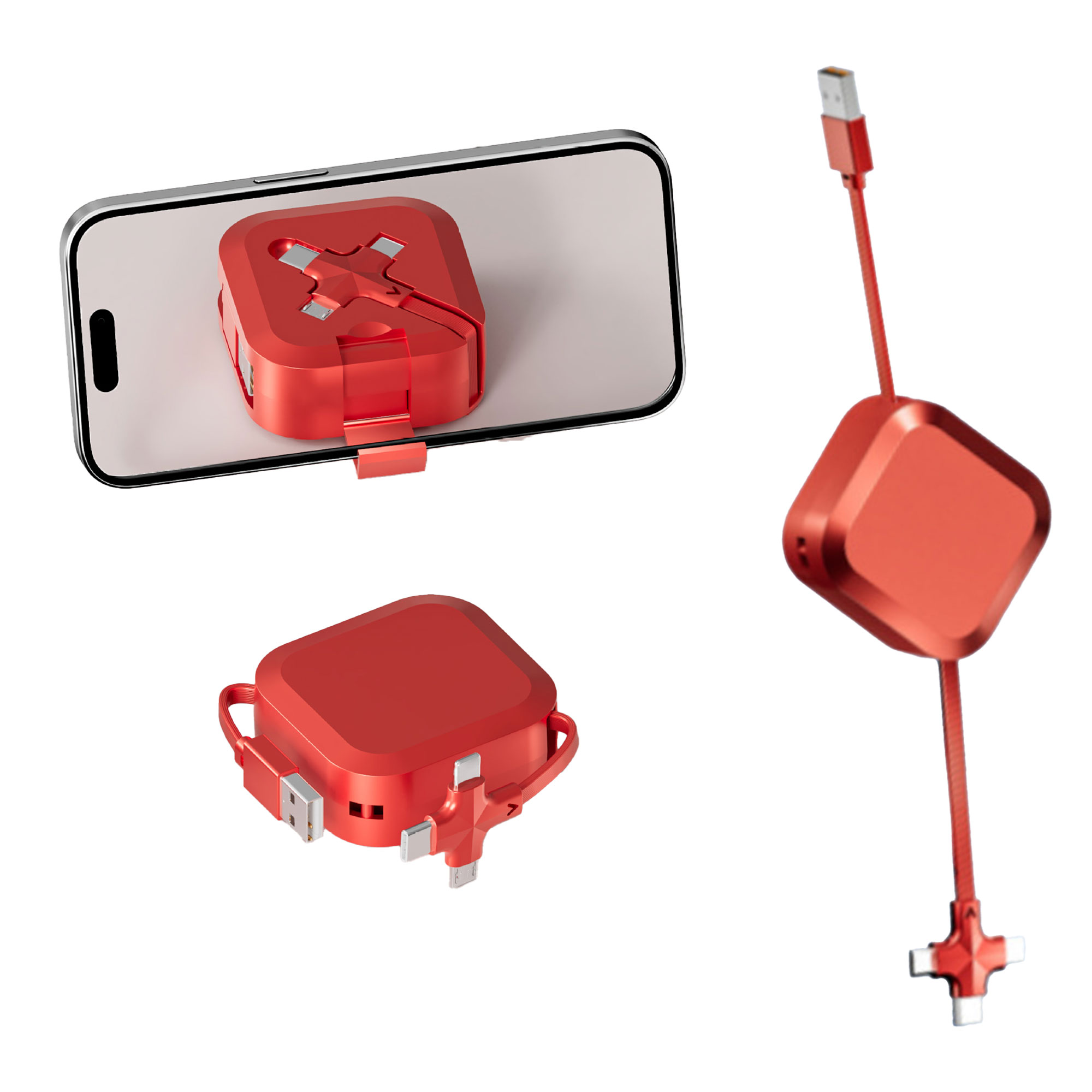 Collapsible Multi-Port Charging Cable With Holder 3