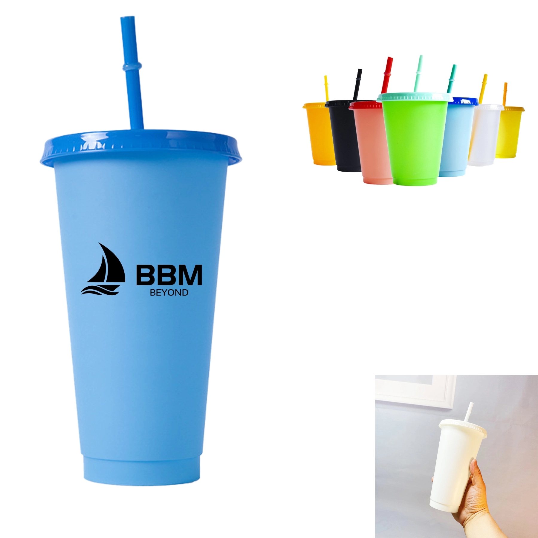 24oz Reusable Color Changing Cup With Lid 3