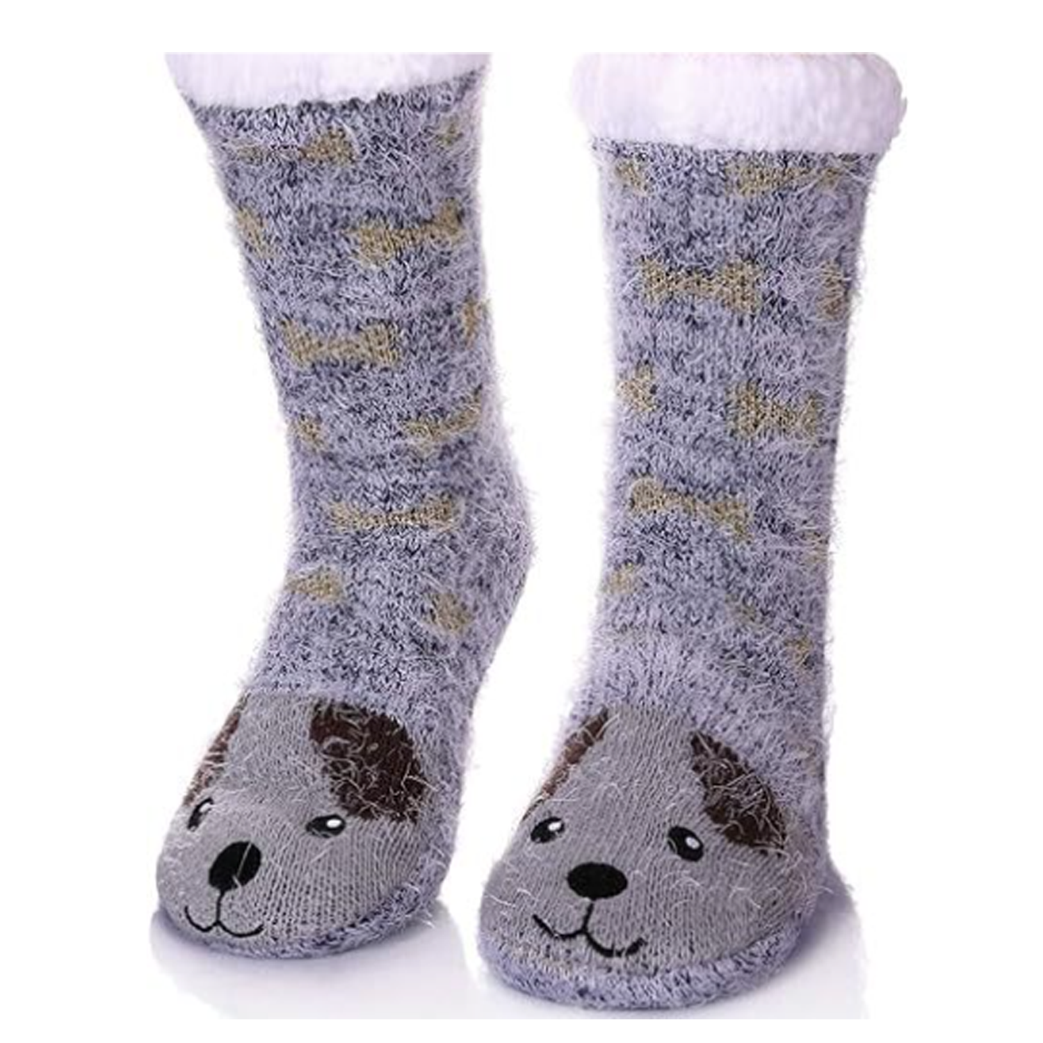 Customizable Embroidered Plush Floor Socks for Home Use 7