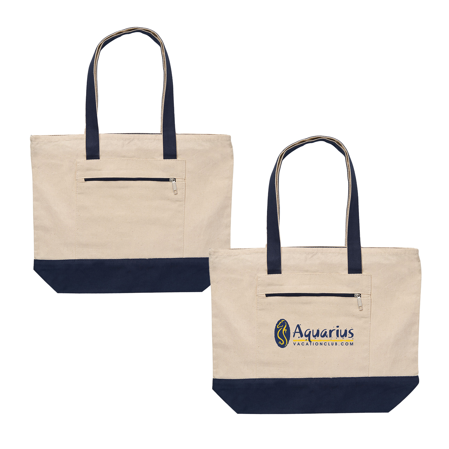 Zippered Cotton Canvas Tote Bag 7