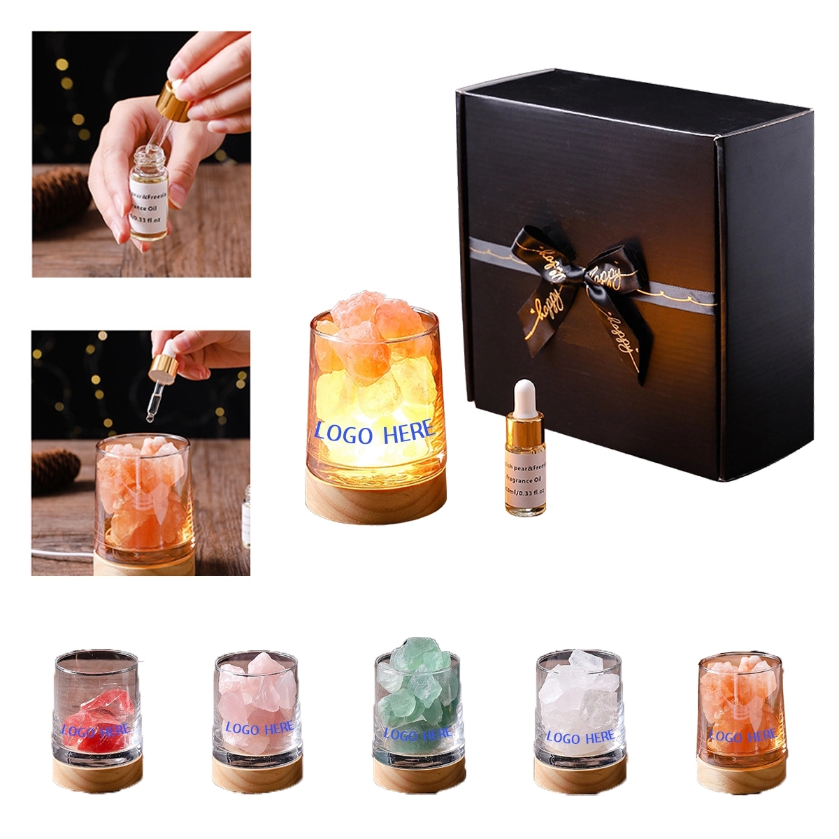 Essential OilDiffusers and Crystals stone With Led Lights 1