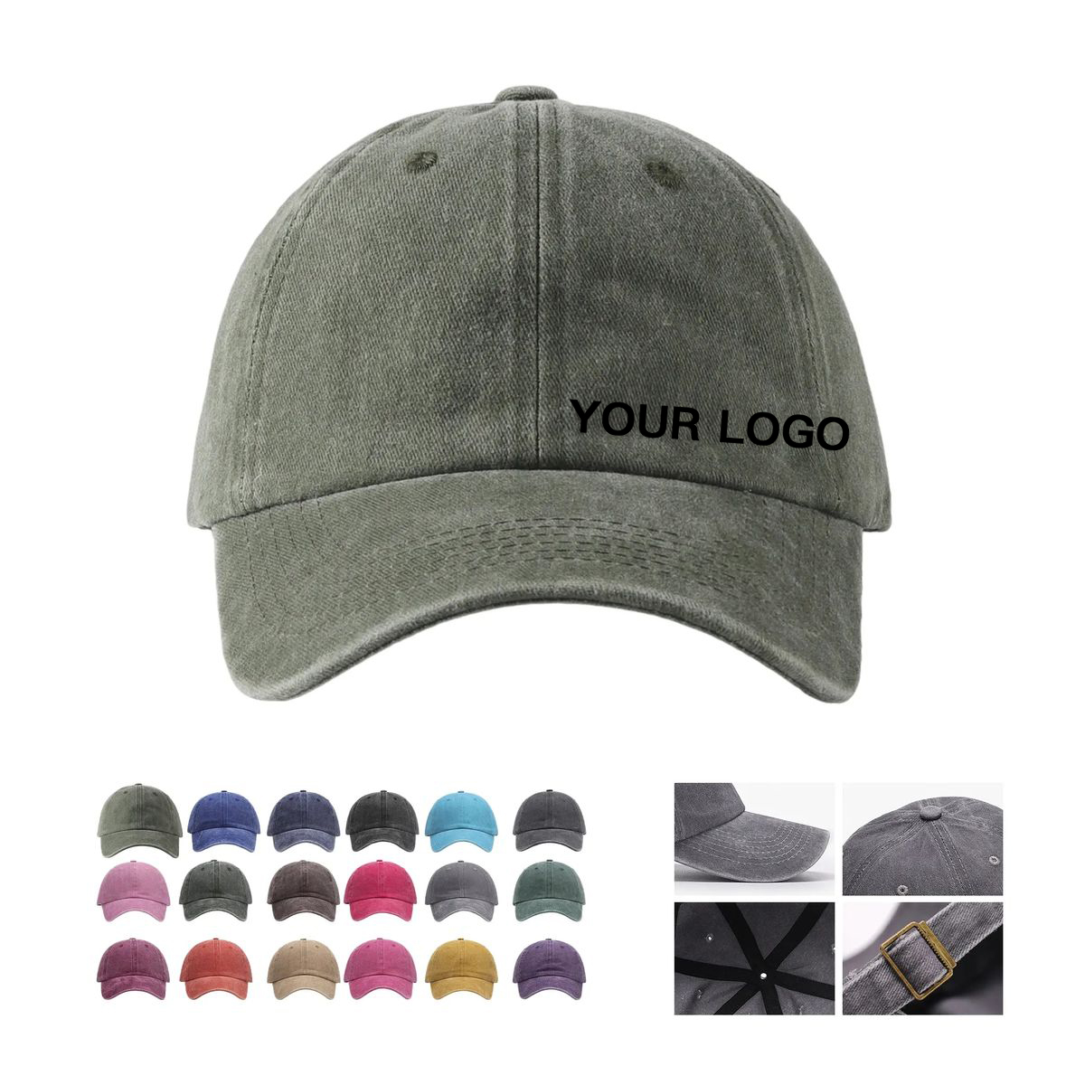 Low Profile Vintage Baseball Cap with Curved Brim 3