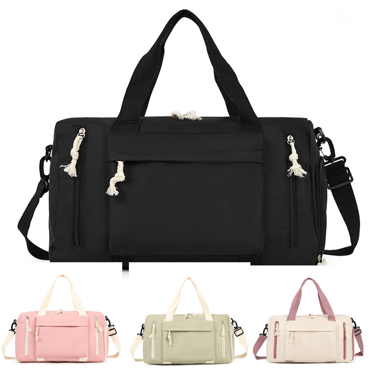 Crossbody Polyester Duffel Bag w/ Shoe Compartment 10
