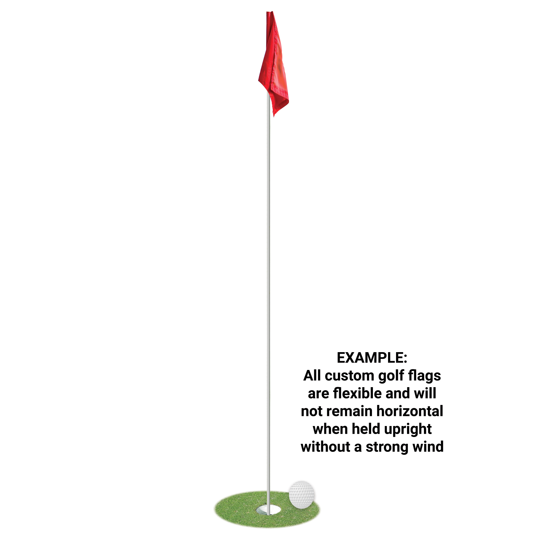 6" x 8" Single Reverse Golf Flag with Tube 8