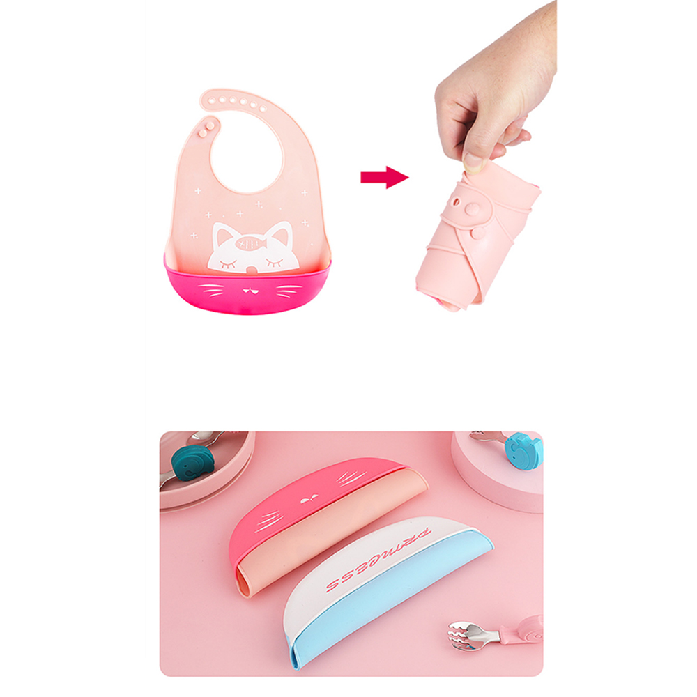 Starry sky silicone waterproof baby bib 8