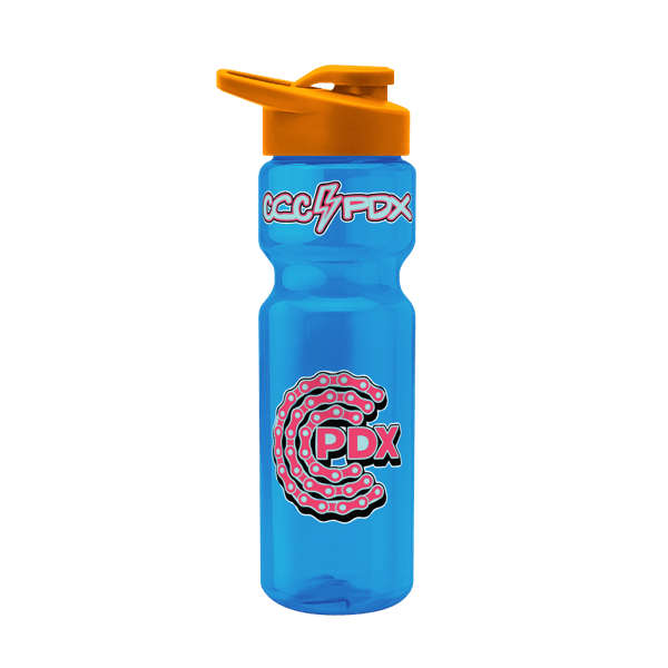 Blazer 28oz Transparent Bike Bottle w/Drink-thru Lid 298