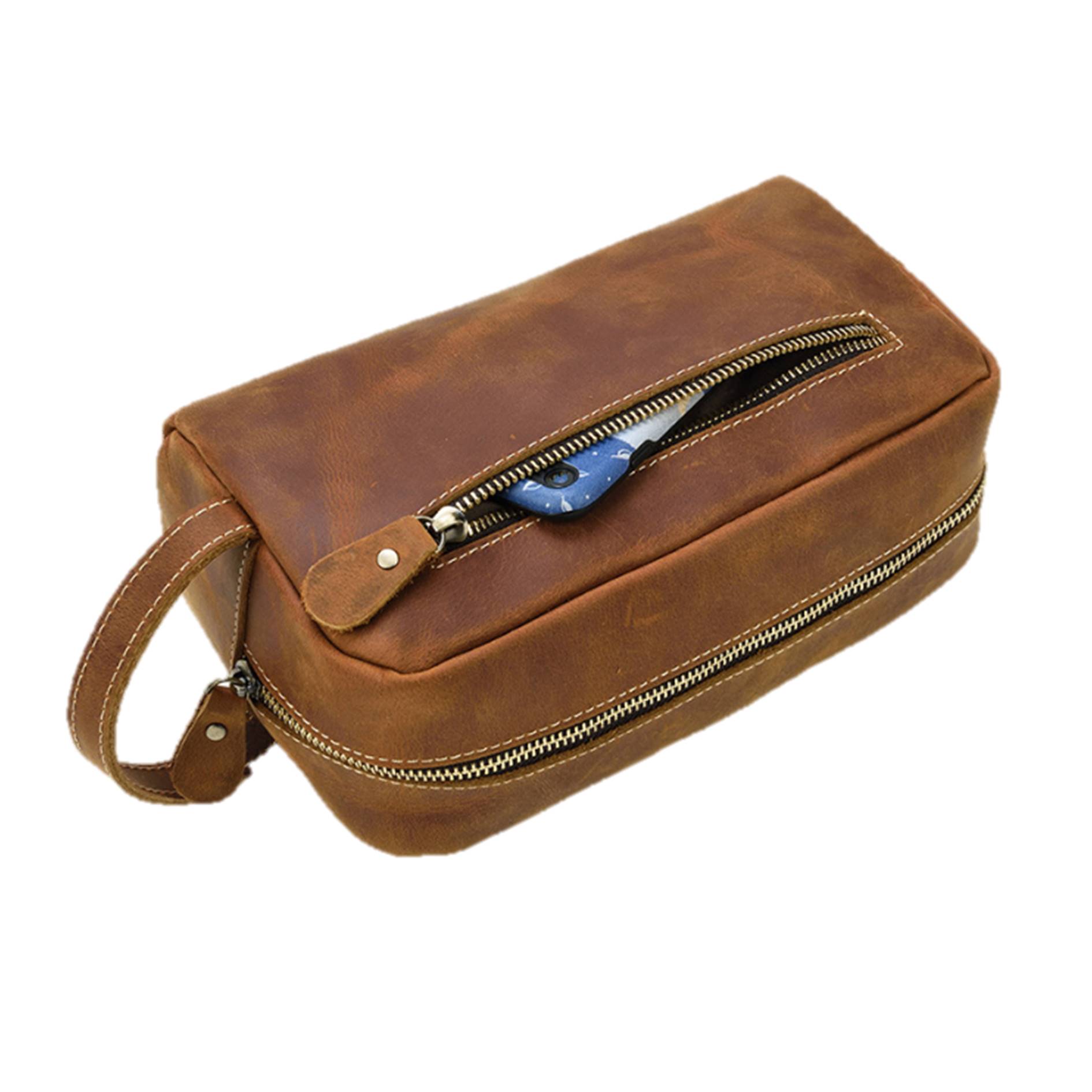 Travel Toiletry Leather Bag For Men 3