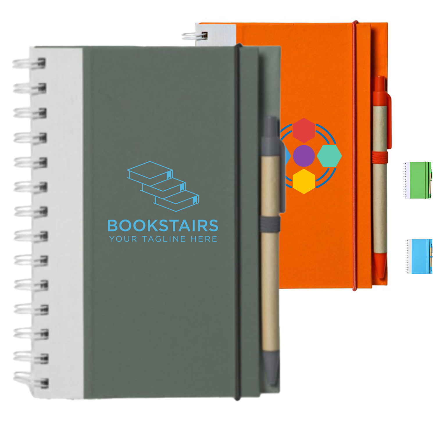 Recyclable Spiral Notebook w/ Pen Two-Tone ECO Notebooks 2