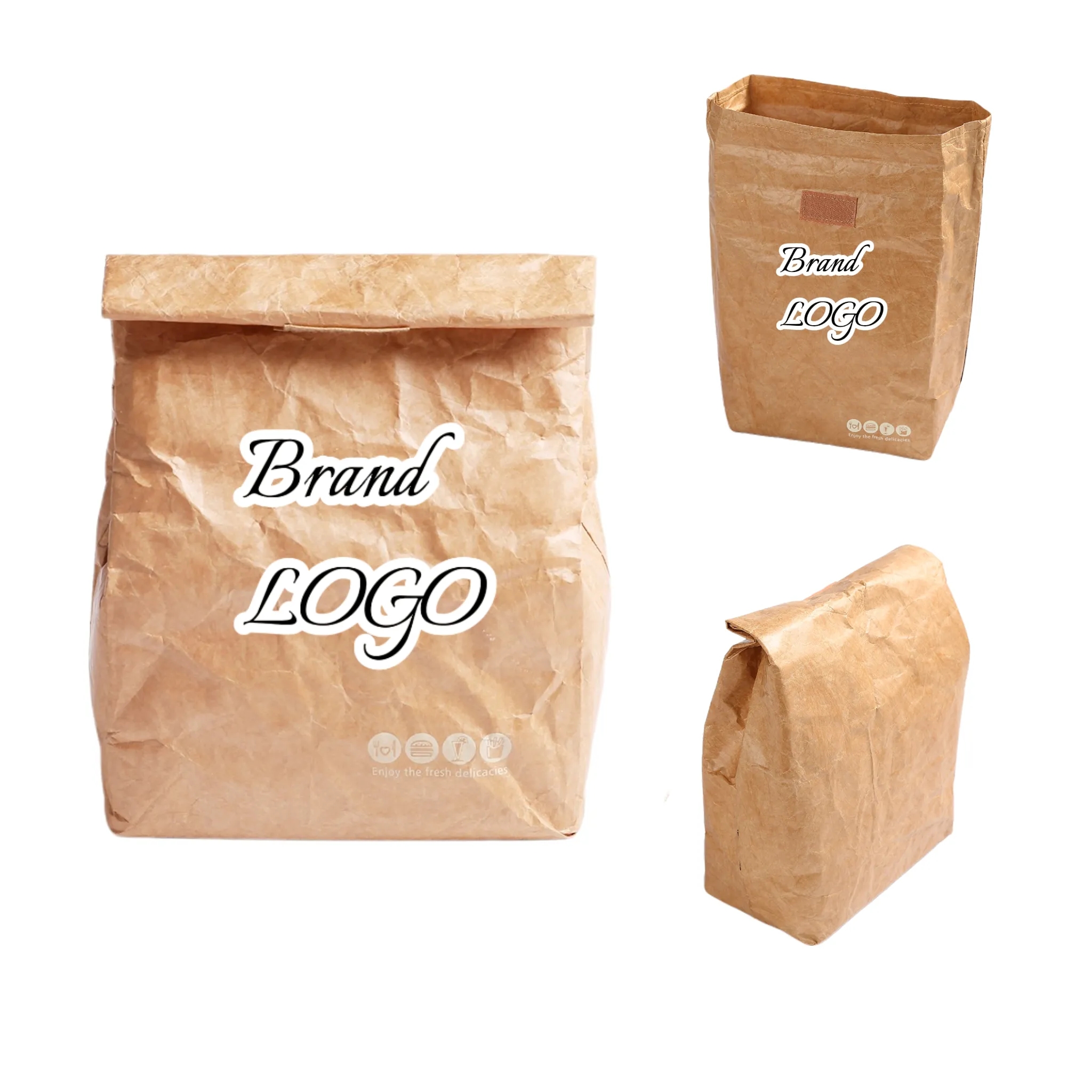 12" Insulated Brown Paper Lunch Bags 1