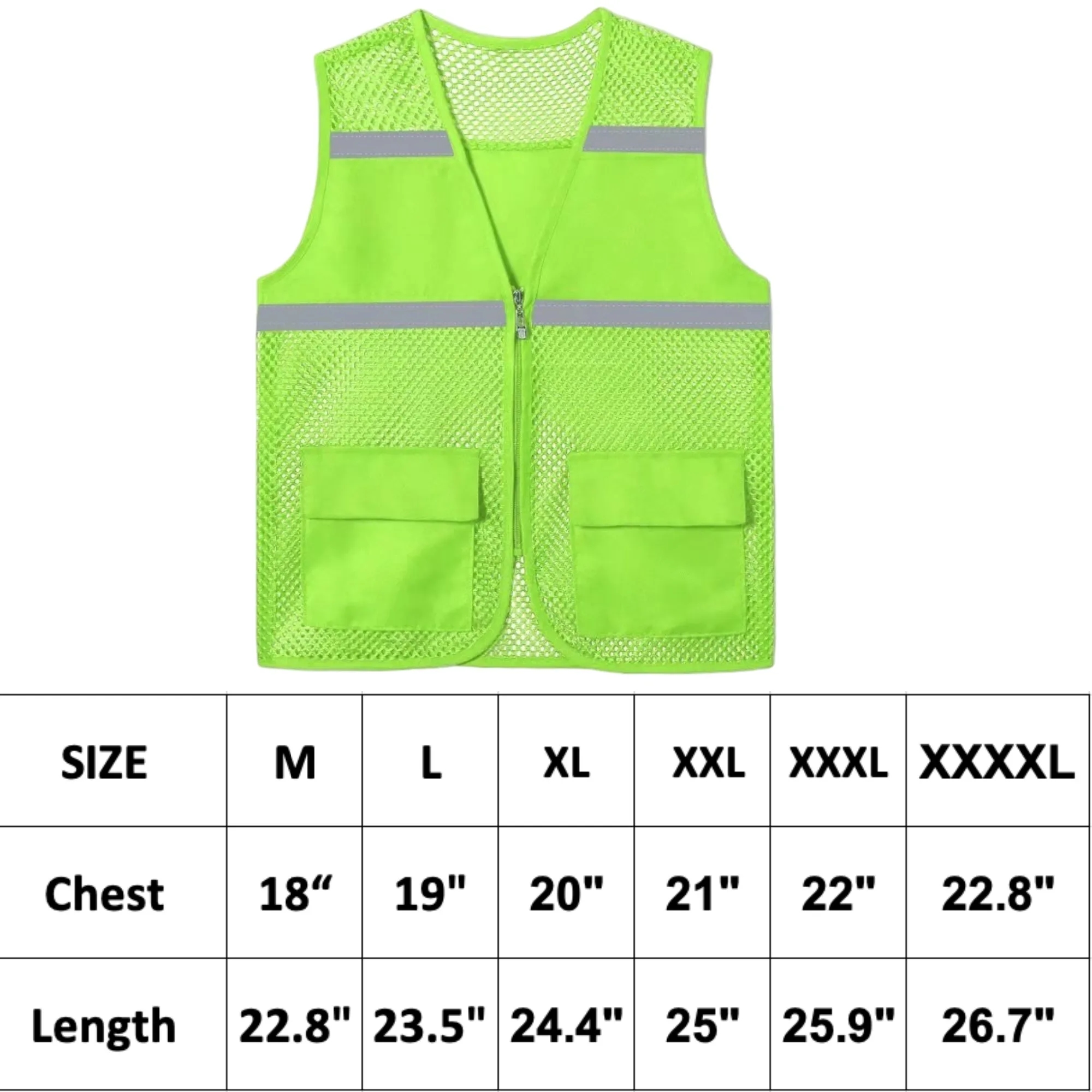 Unisex Reflective Safety Vest Volunteer Work Event Clothes 5