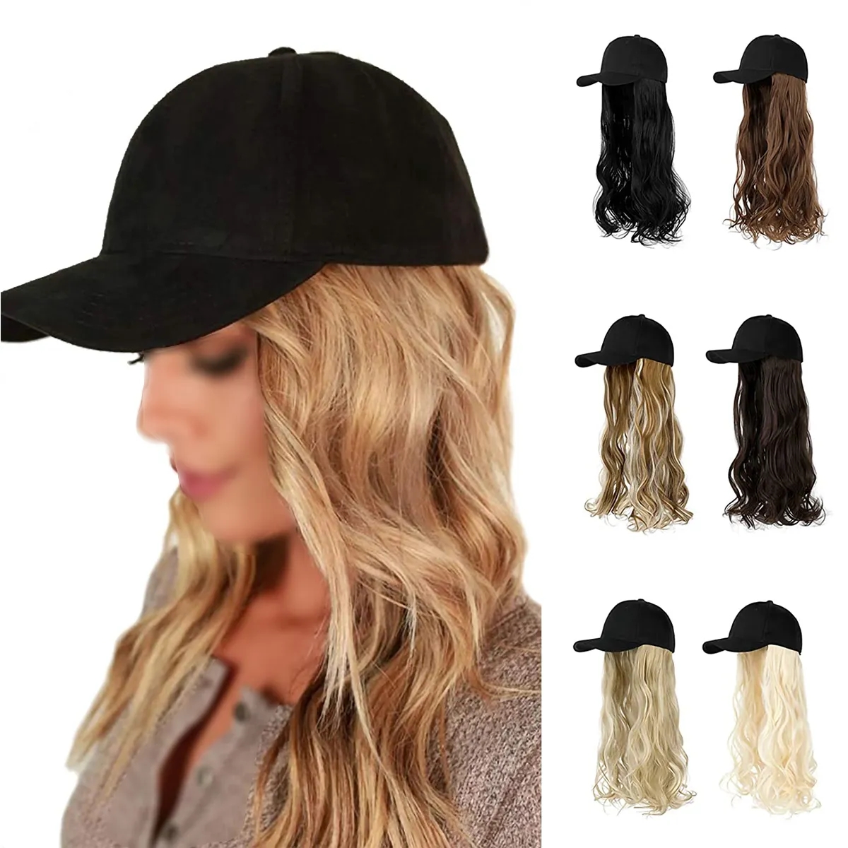 Baseball Cap with Hair Extensions 4