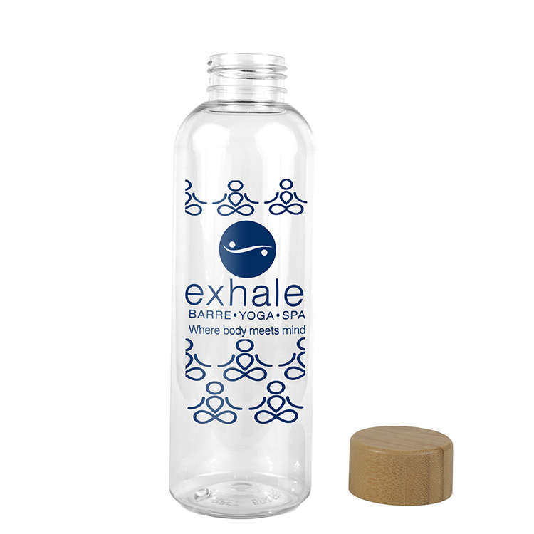 "CLEARLY" 22 oz Recycled RPET Bottle With Bamboo Cap 1