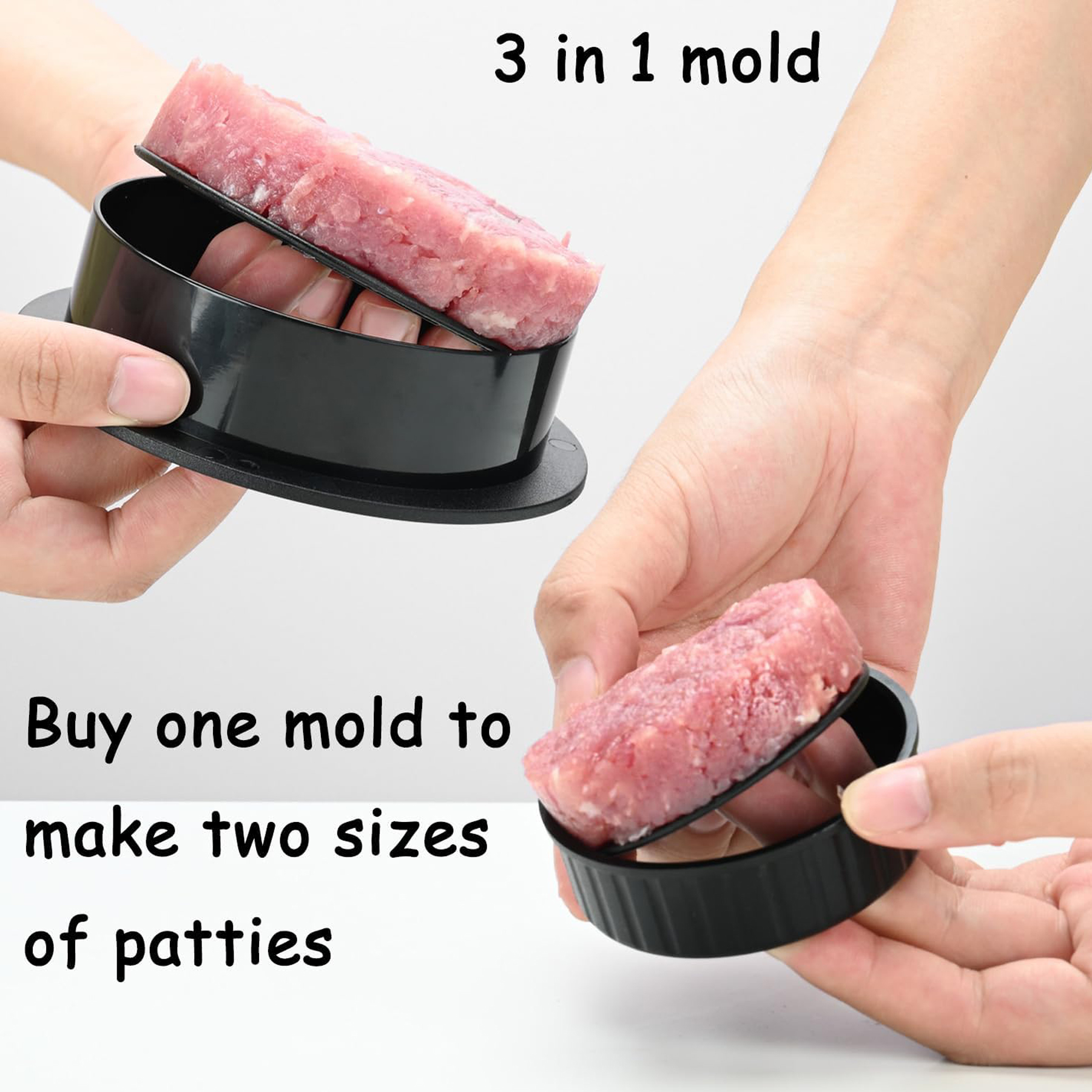 3-in-1 Burger Press with 100 Free Patty Papers 6