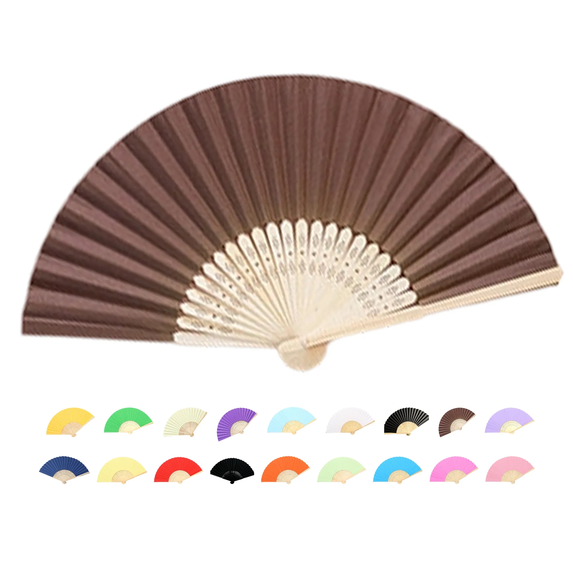 Bamboo Handle Paper Folding Fan Decorative 10