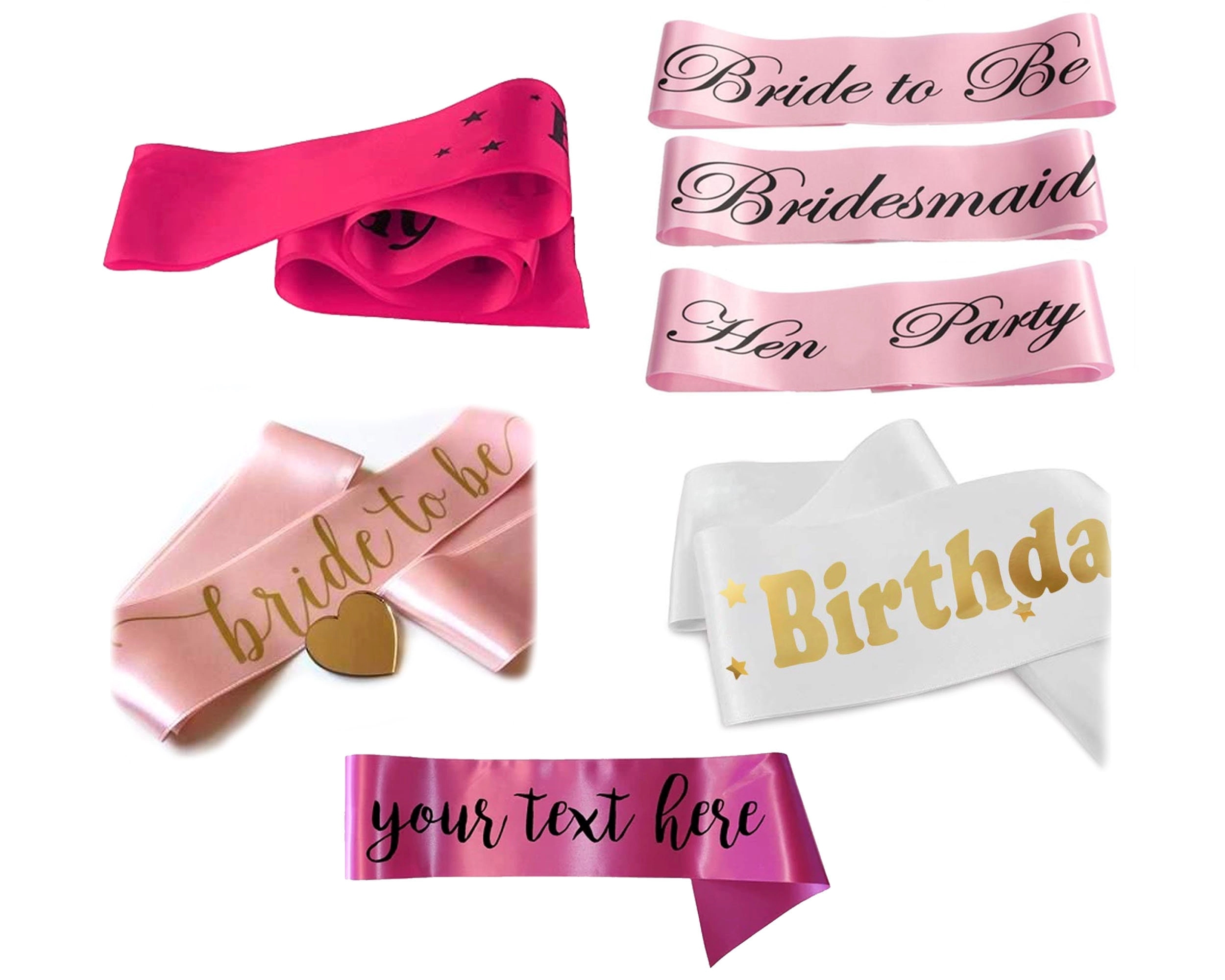Custom Printed Party Satin Sash- Budget Version 2