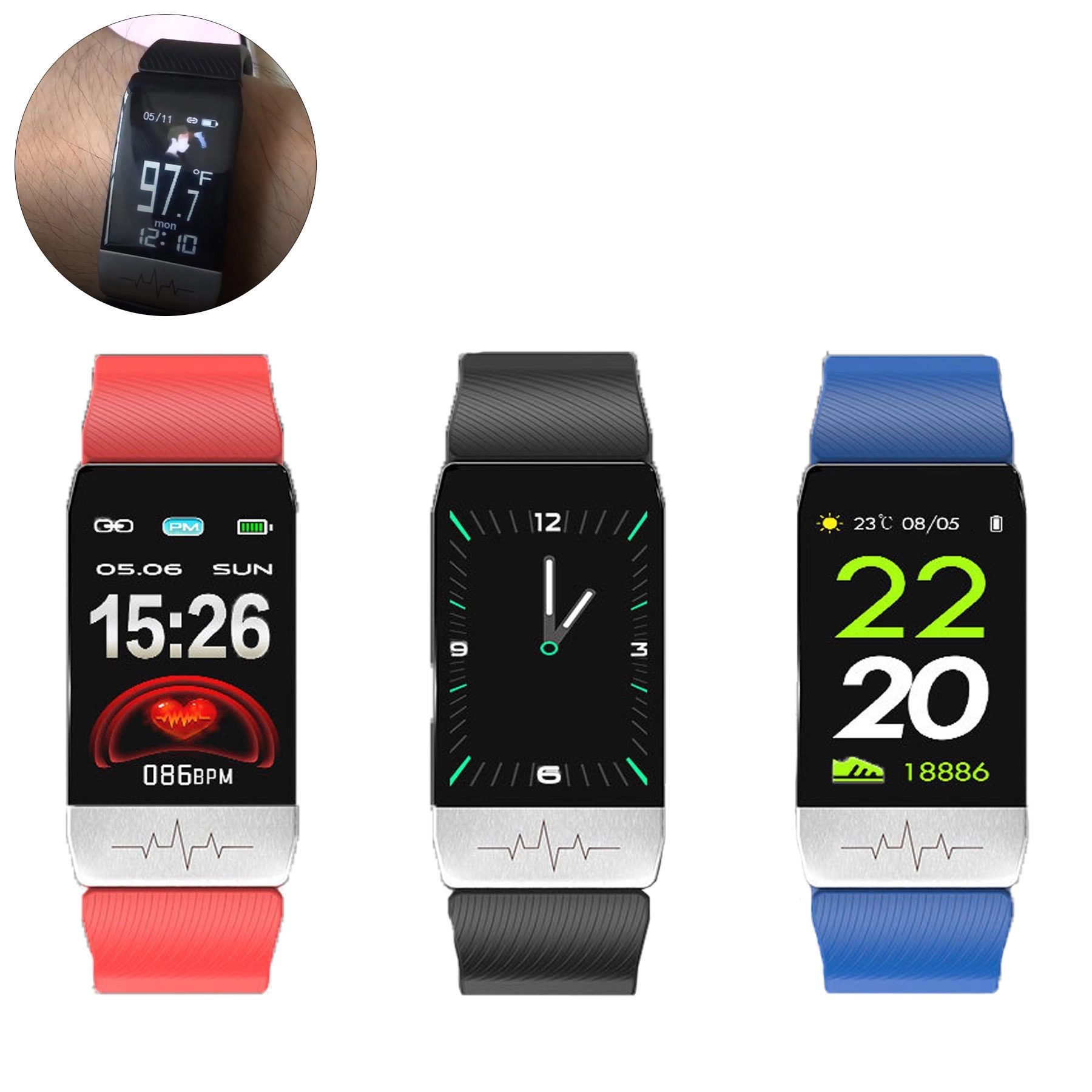 Body Temperature Smart Watch Thermometer Pedometer 1