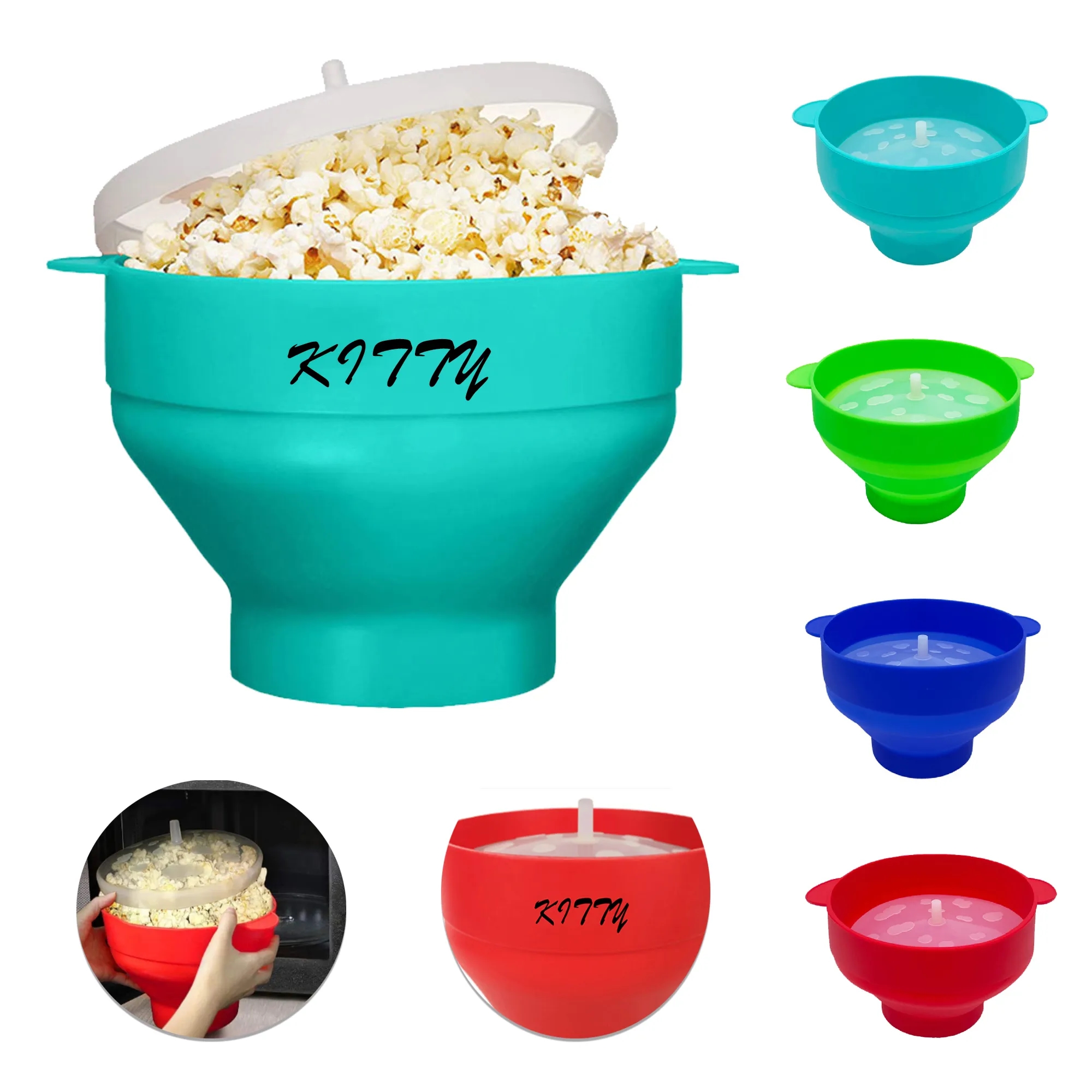 Collapsible Microwave-Safe Silicone Popcorn Bucket
