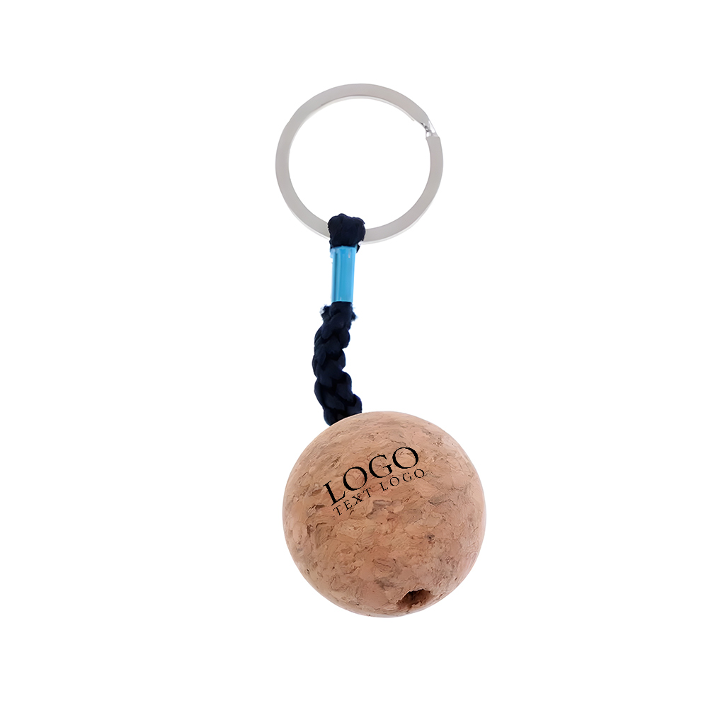 Floating Wood Cork Ball Keychain 1
