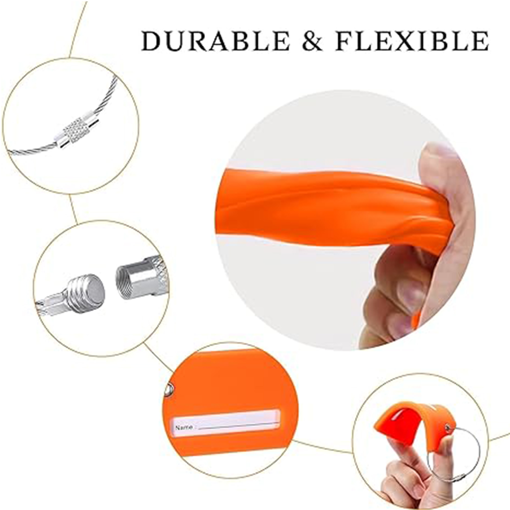 Luggage Tag for Suitcases with Stainless Loop 4