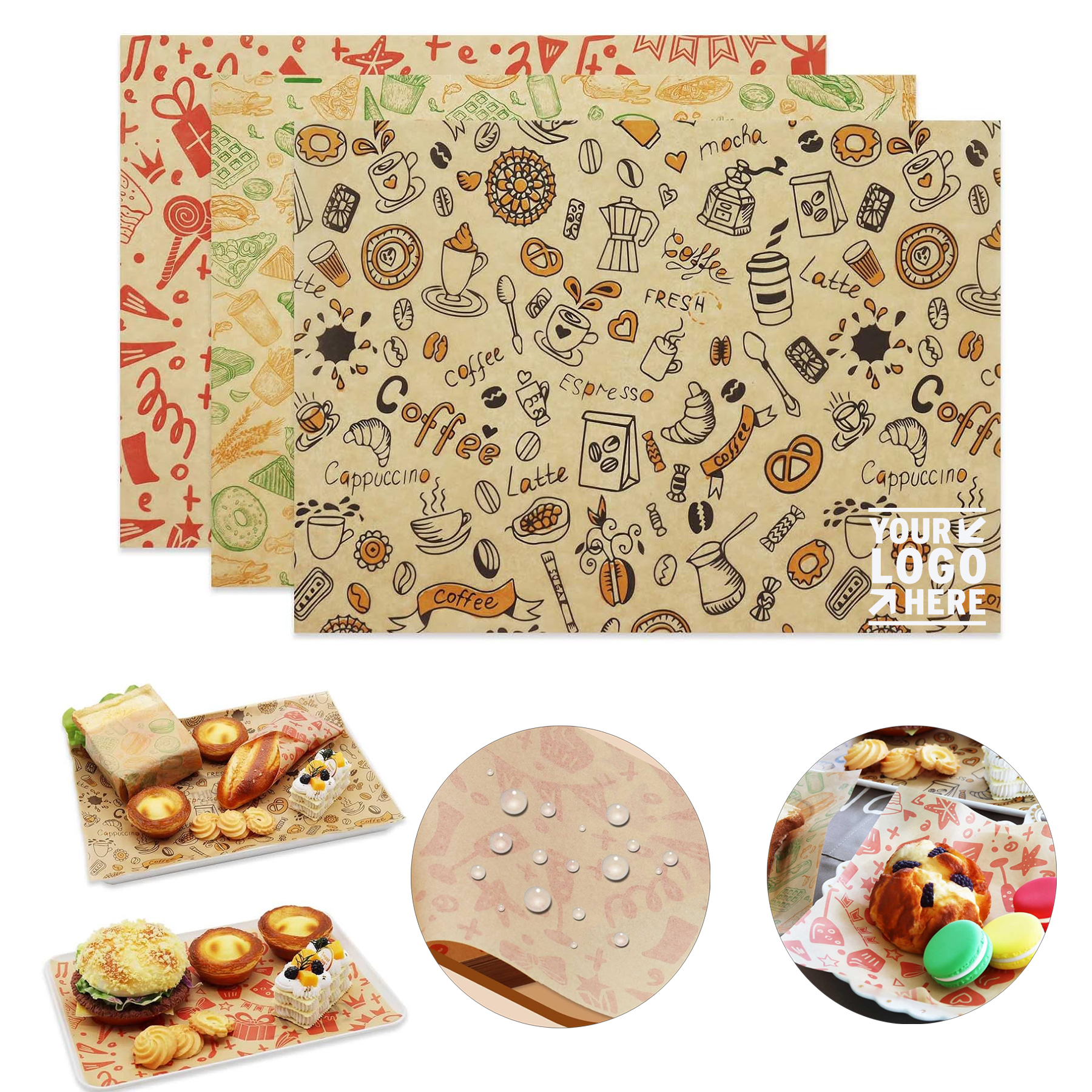 11"x15" Food Liner Plastic Food Basket Premium Deli Sandwich Wrapper Paper Sheet