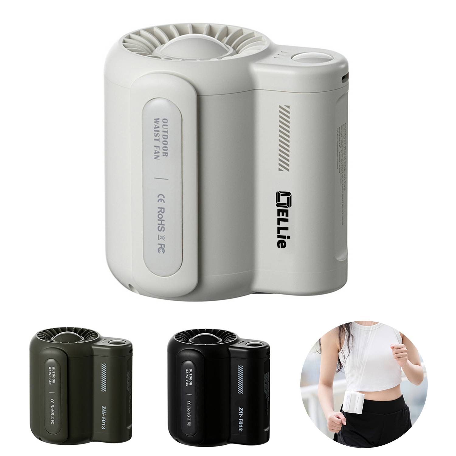Portable USB Charging Mini Leafless Hanging Waist Fan 2