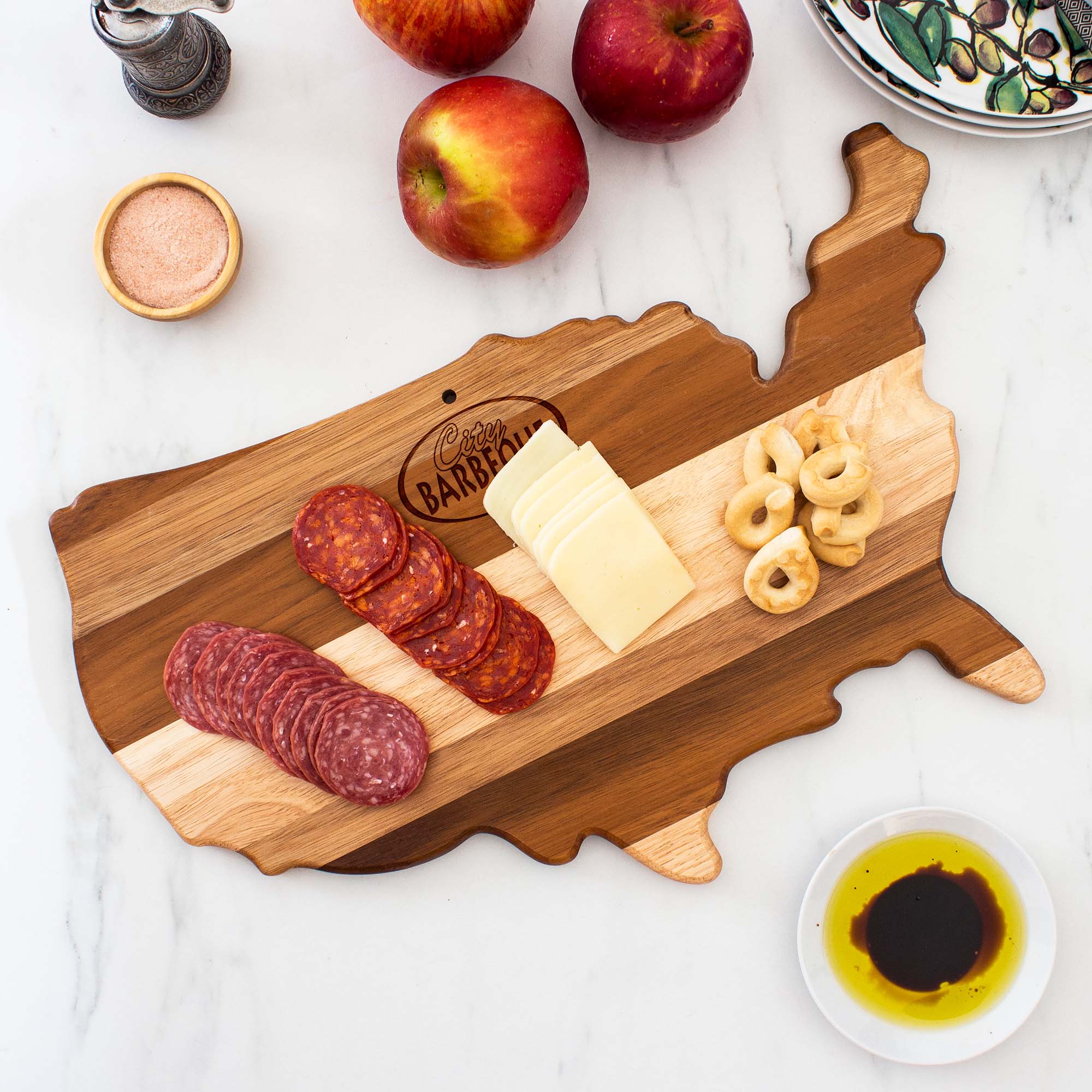 Rock & Branch® Shiplap Series USA Shaped Wood Serving and Cutting Board 7
