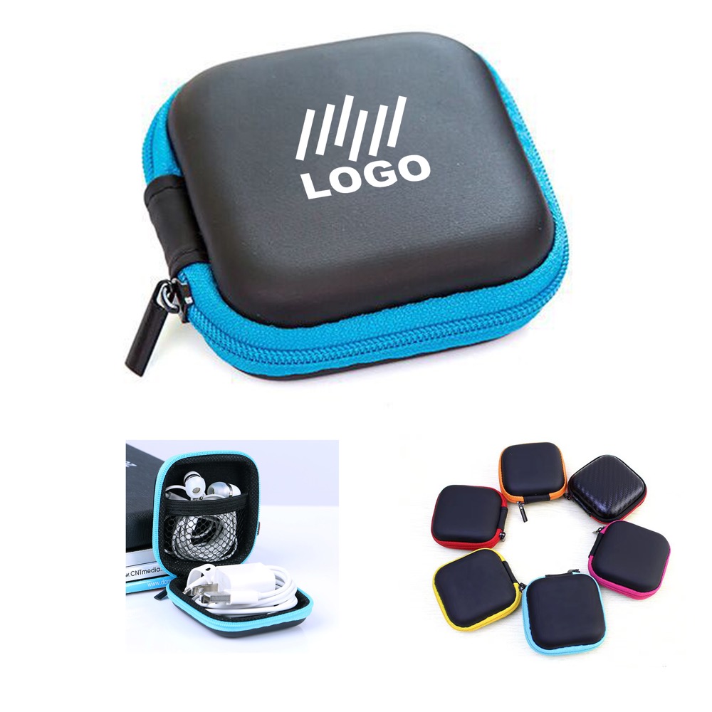 Portable Square Earphone Carrying Case