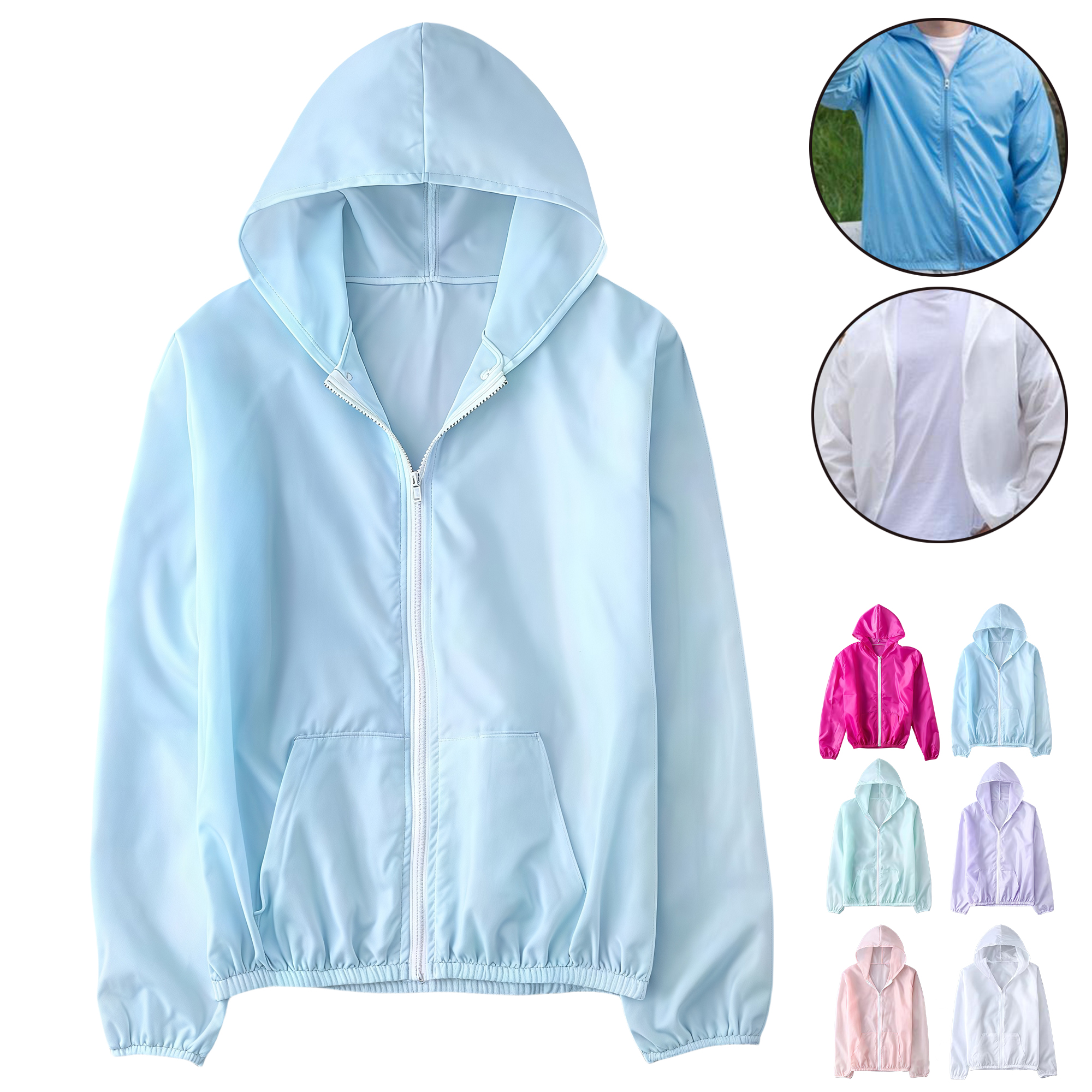 Unisex Outdoor Hooded Sun Protection Jacket with UPF 50+ 5