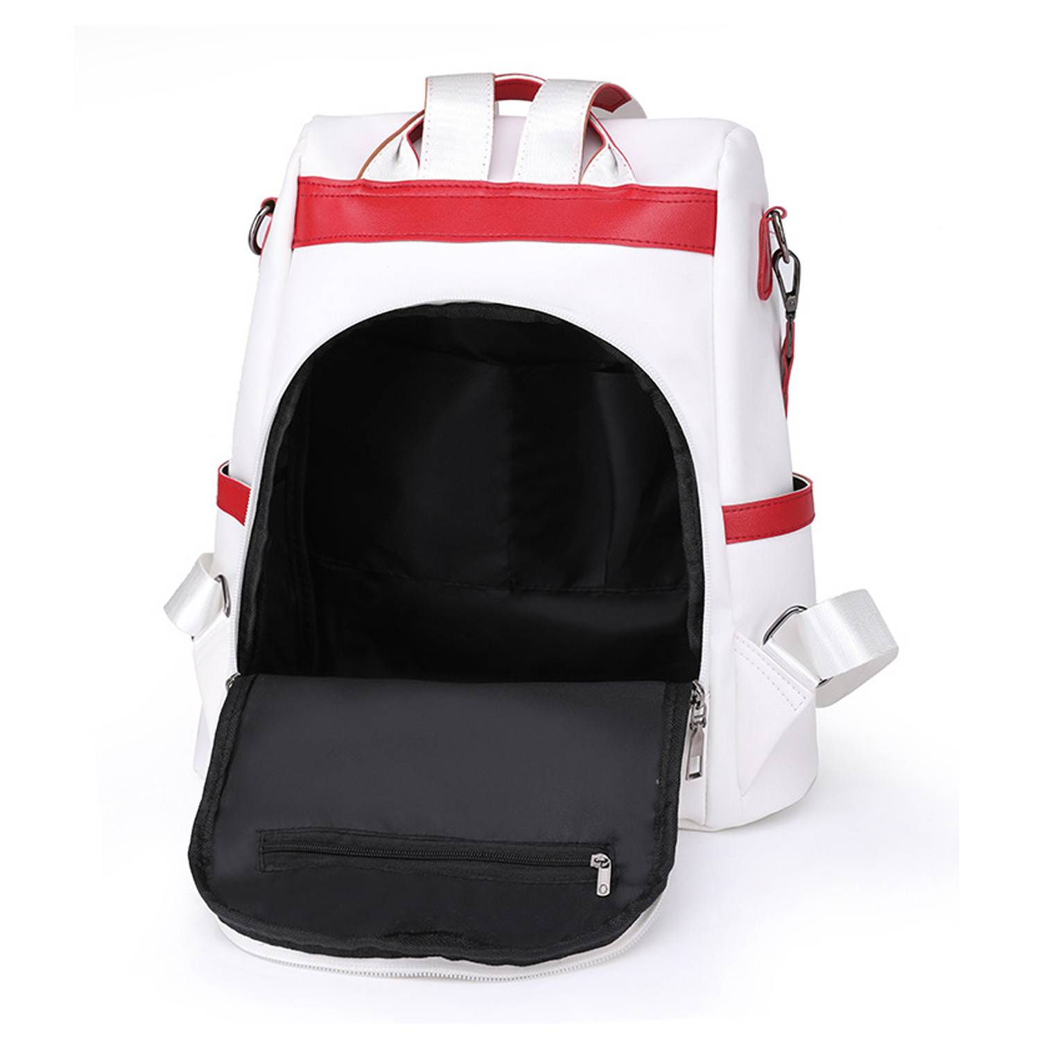 PU fashion soft leather travel backpack 7