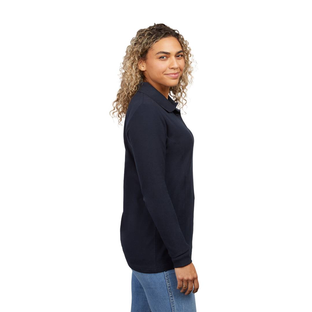 PALO Long Sleeve 100% Cotton Pique Polo - Women's 38